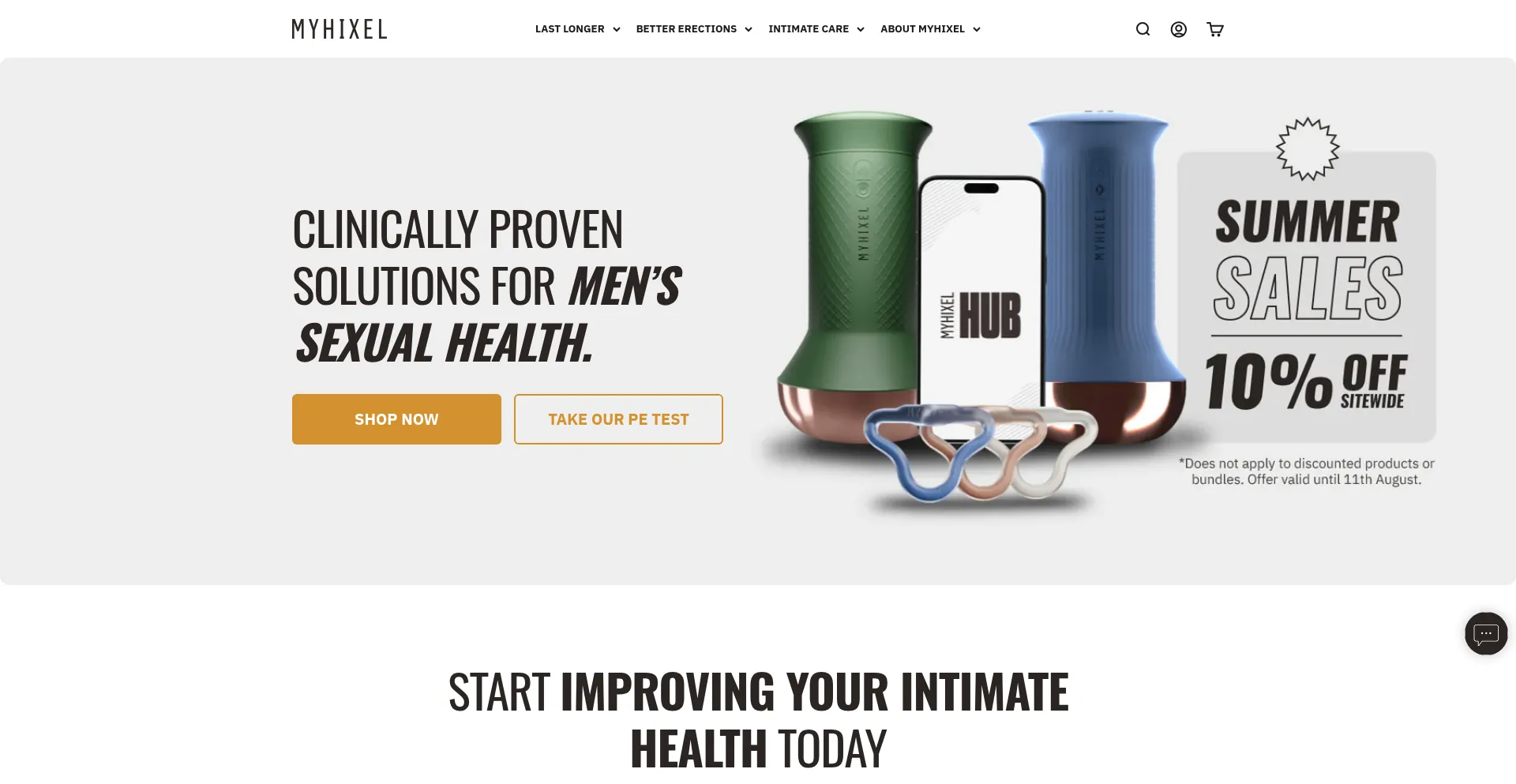 Website screenshot of Myhixel.us
