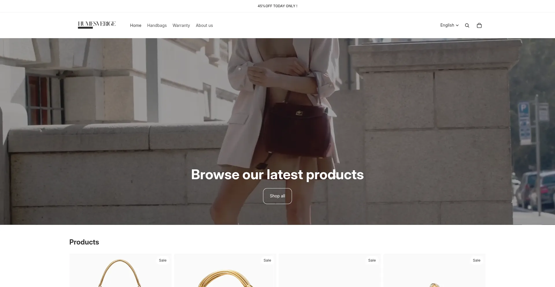 Website screenshot of Myhumesverige.shop