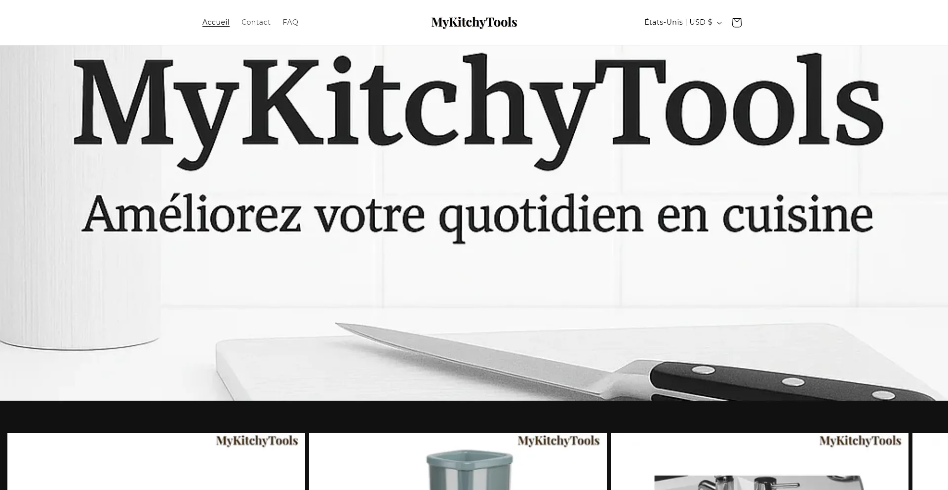 Website screenshot of Mykitchytools.com