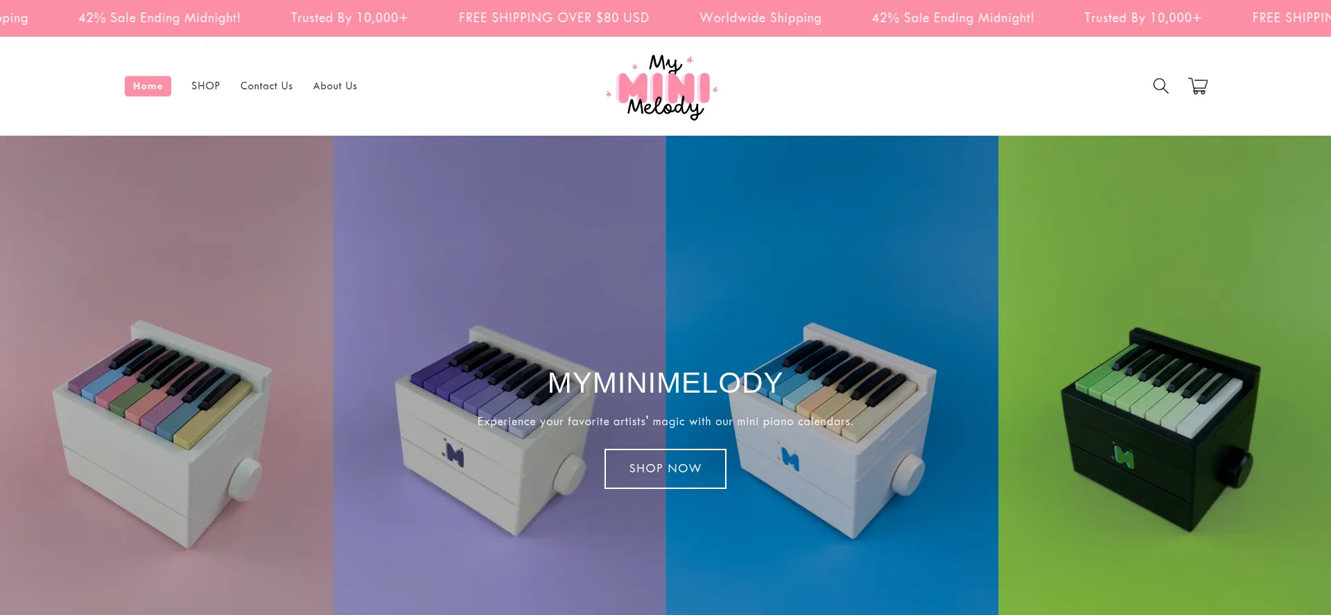 Website screenshot of Myminimelody.com