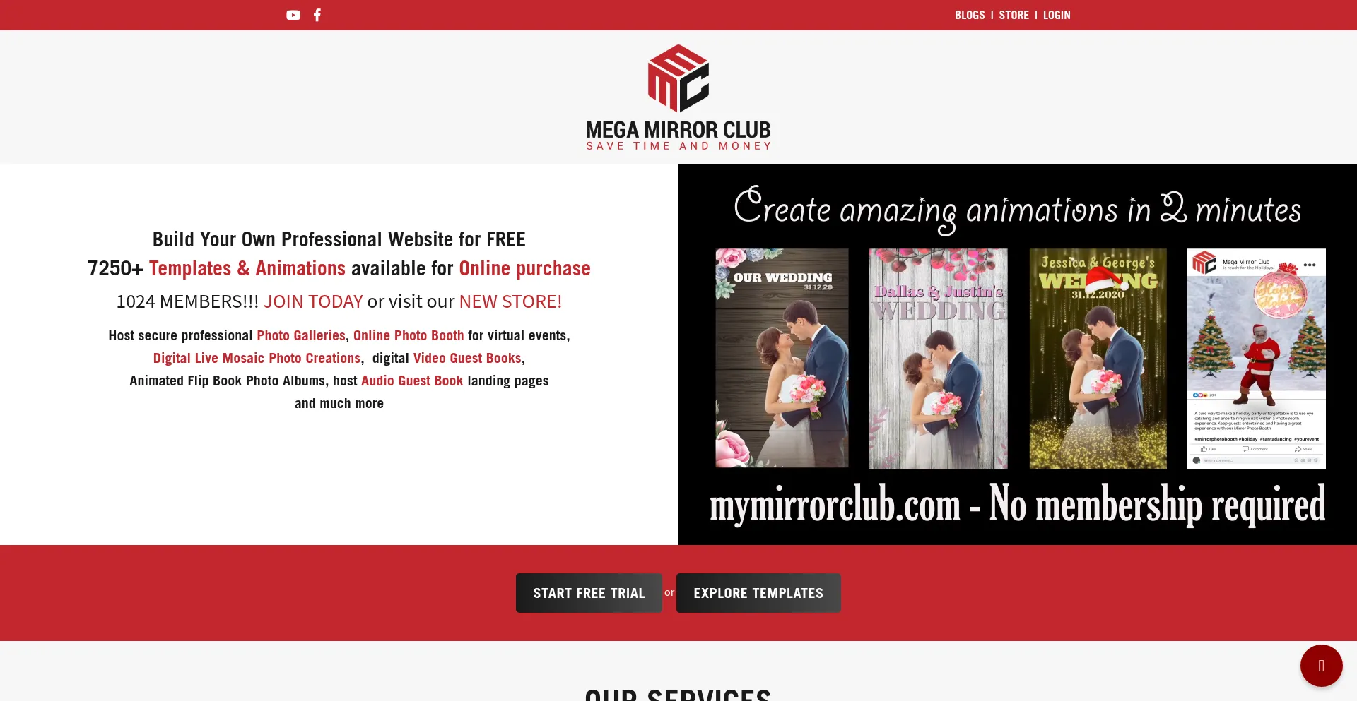 Website screenshot of Mymirrorclub.com