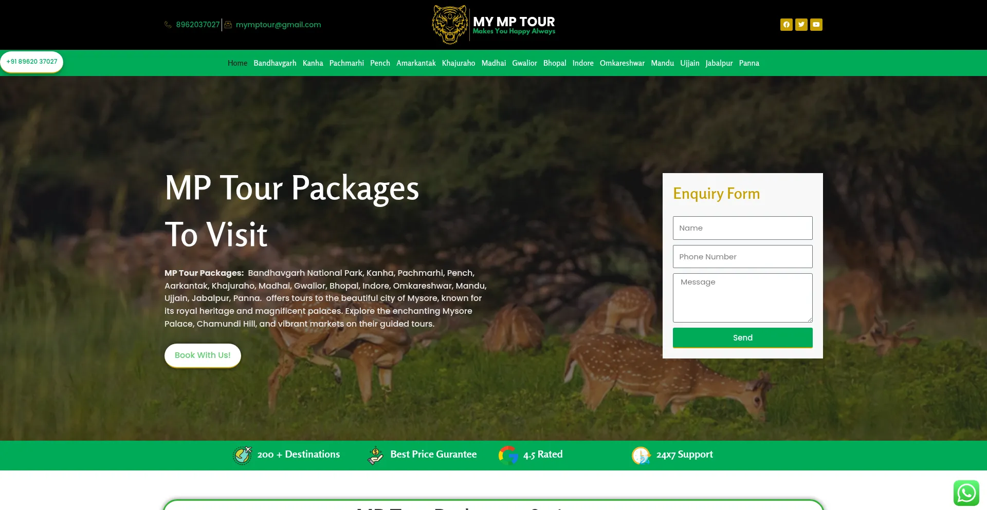 Website screenshot of Mymptour.com