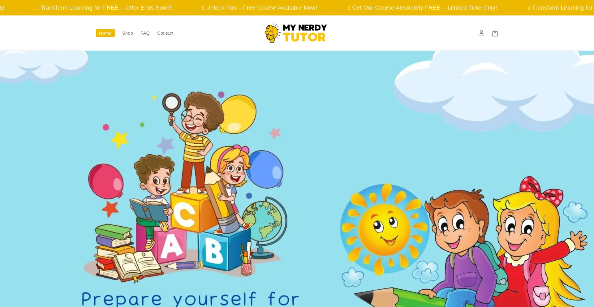 Website screenshot of Mynerdytutor.com