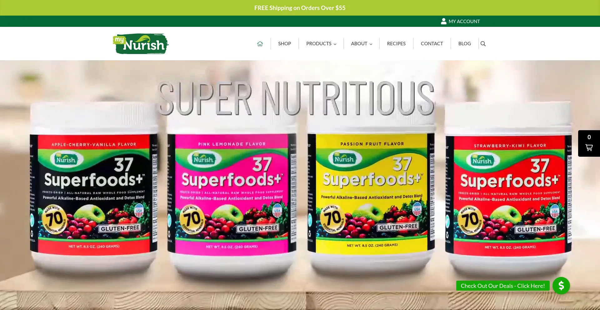 Website screenshot of Mynurish.com