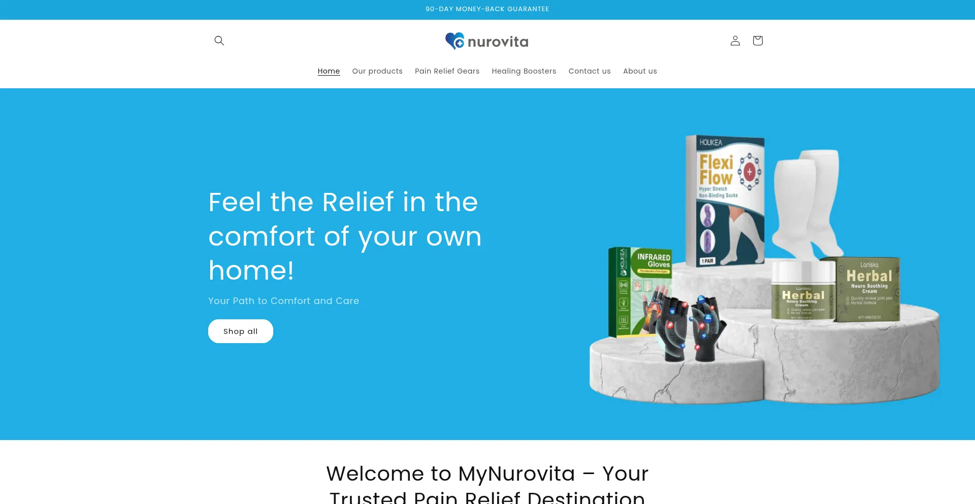 Website screenshot of Mynurovita.com