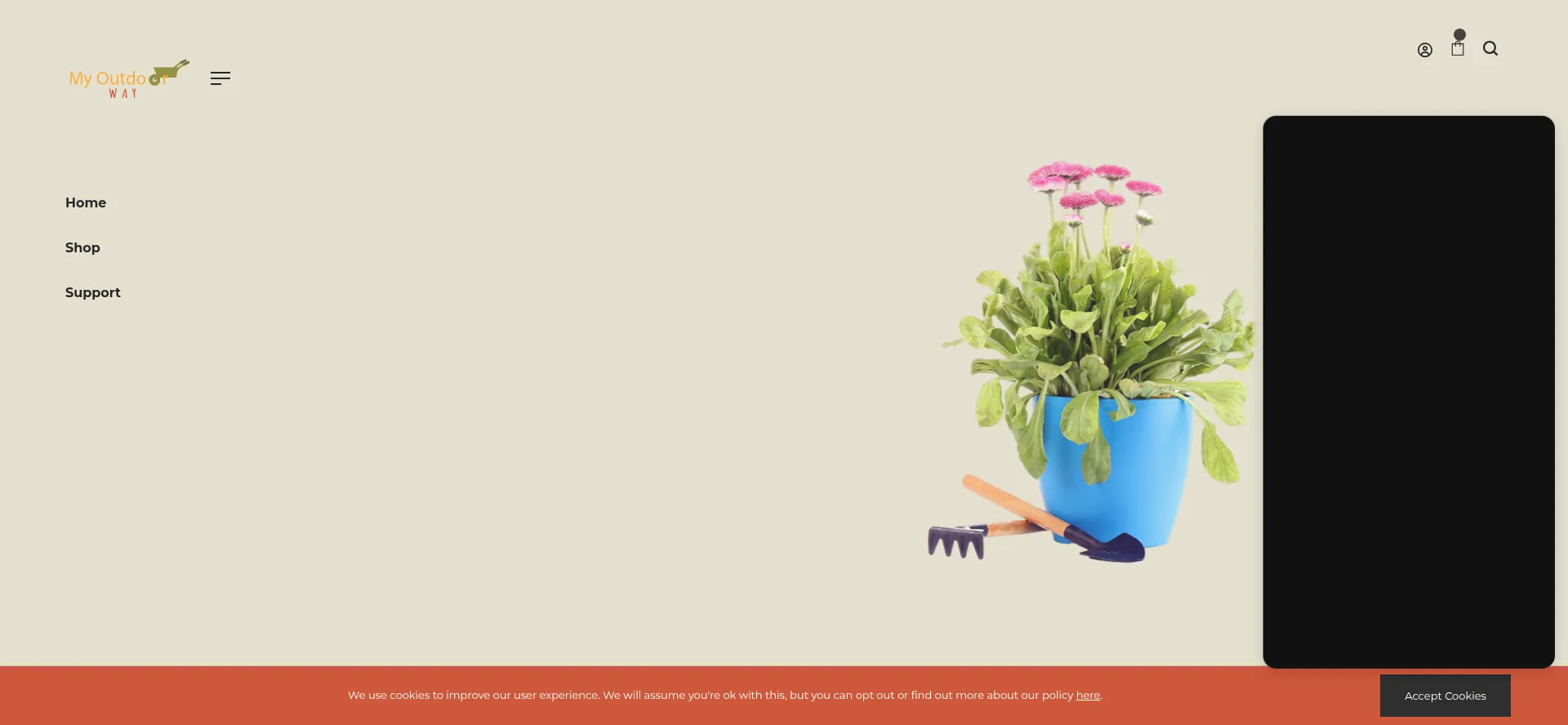 Website screenshot of Myoutdoorway.com