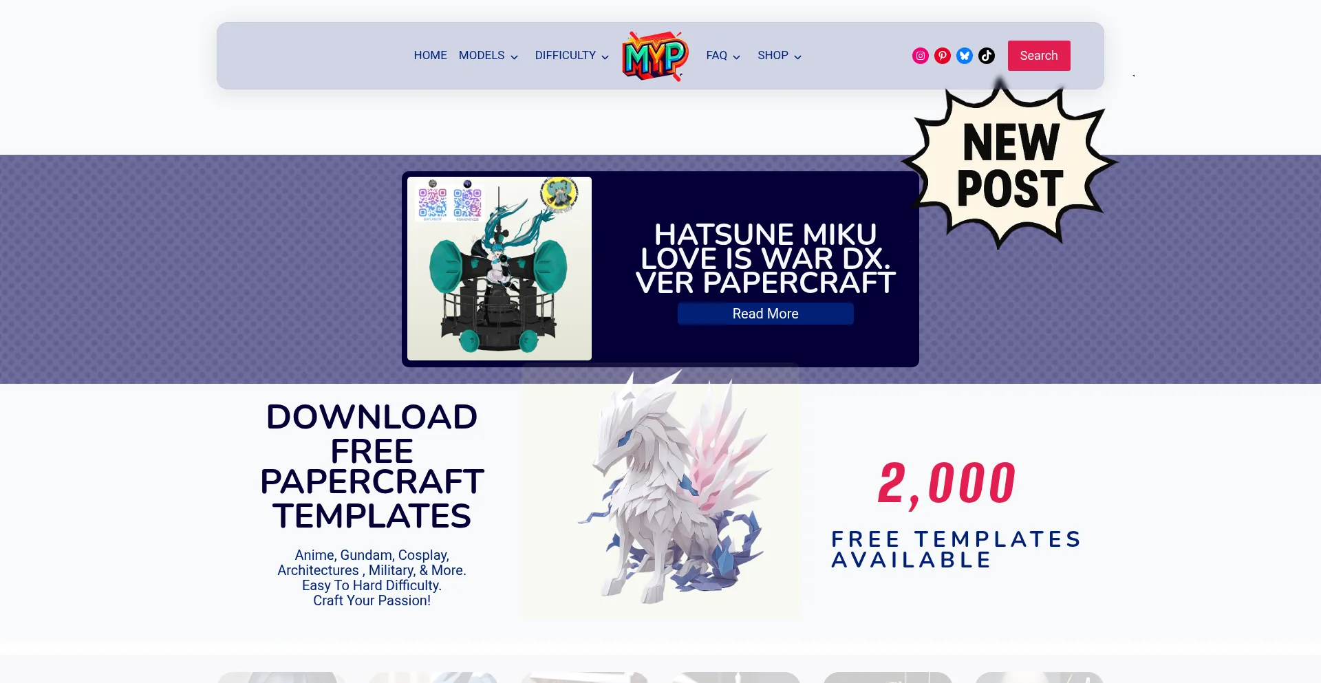 Website screenshot of Mypapercraft.net