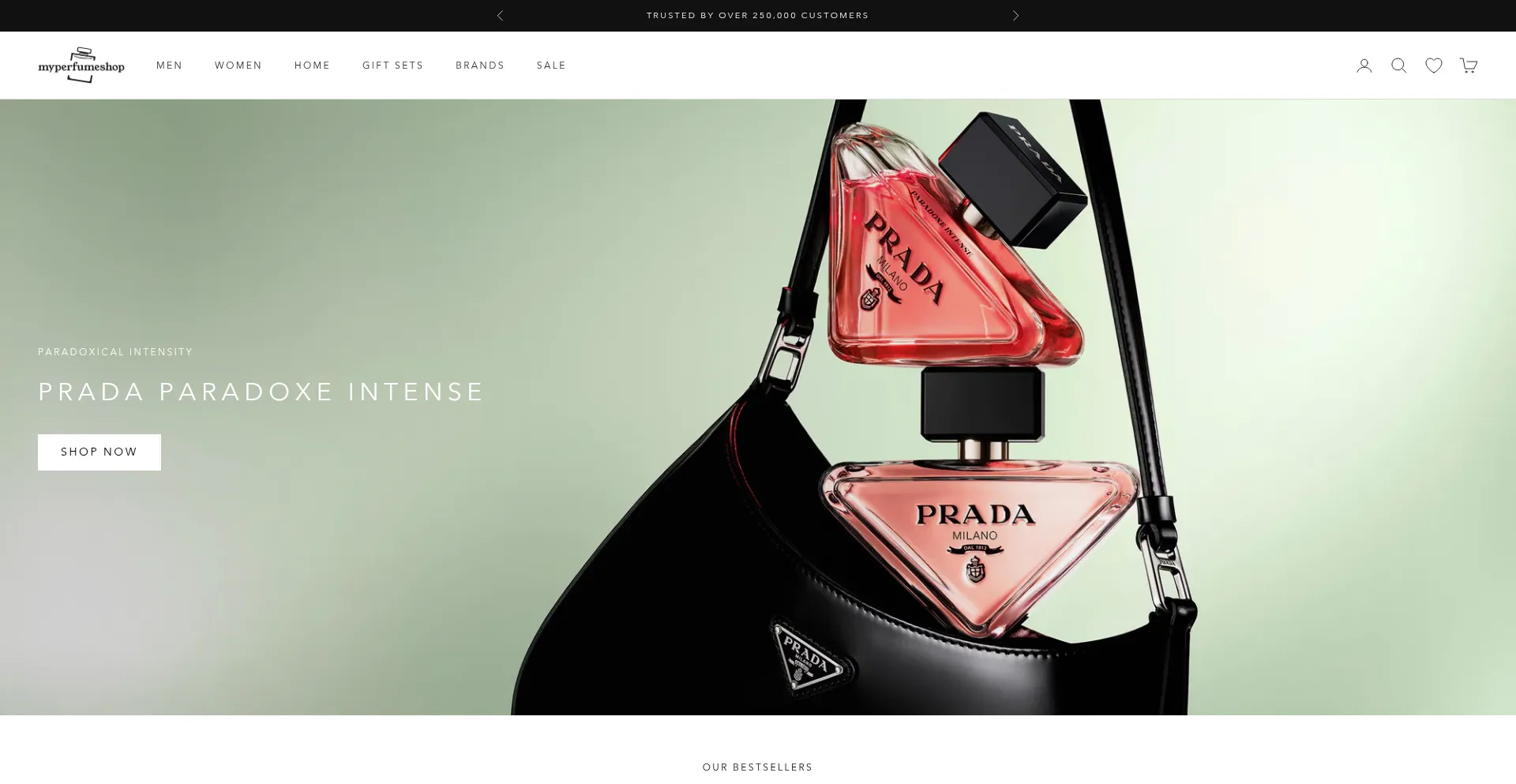 Website screenshot of Myperfumeshop.in