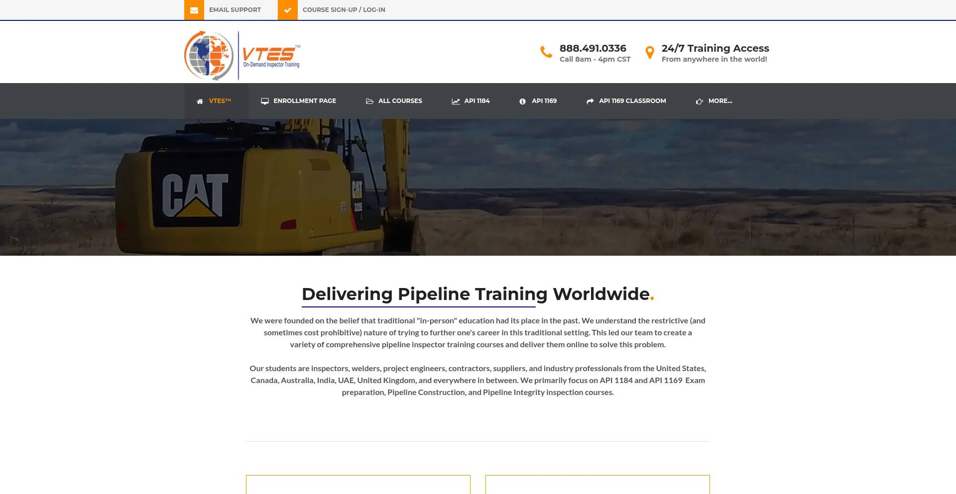 Website screenshot of Mypipelinetraining.org