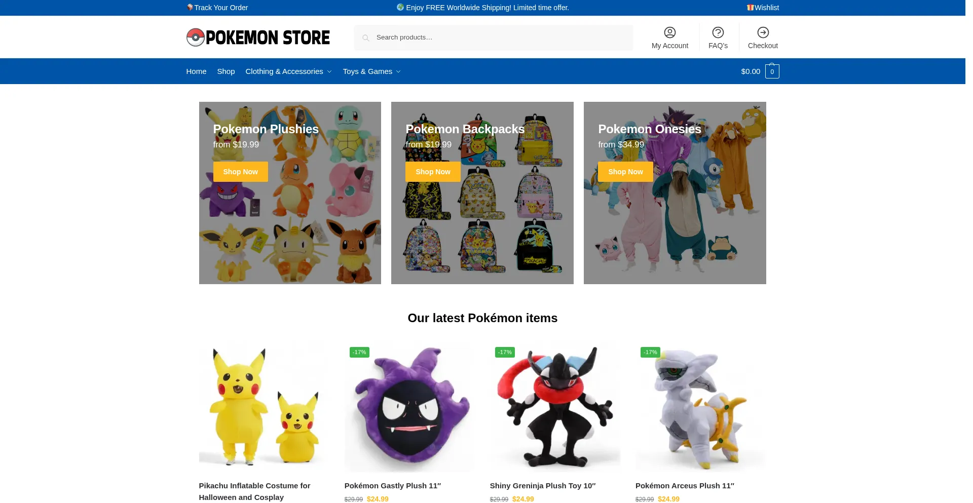 Website screenshot of Mypokemonstore.com