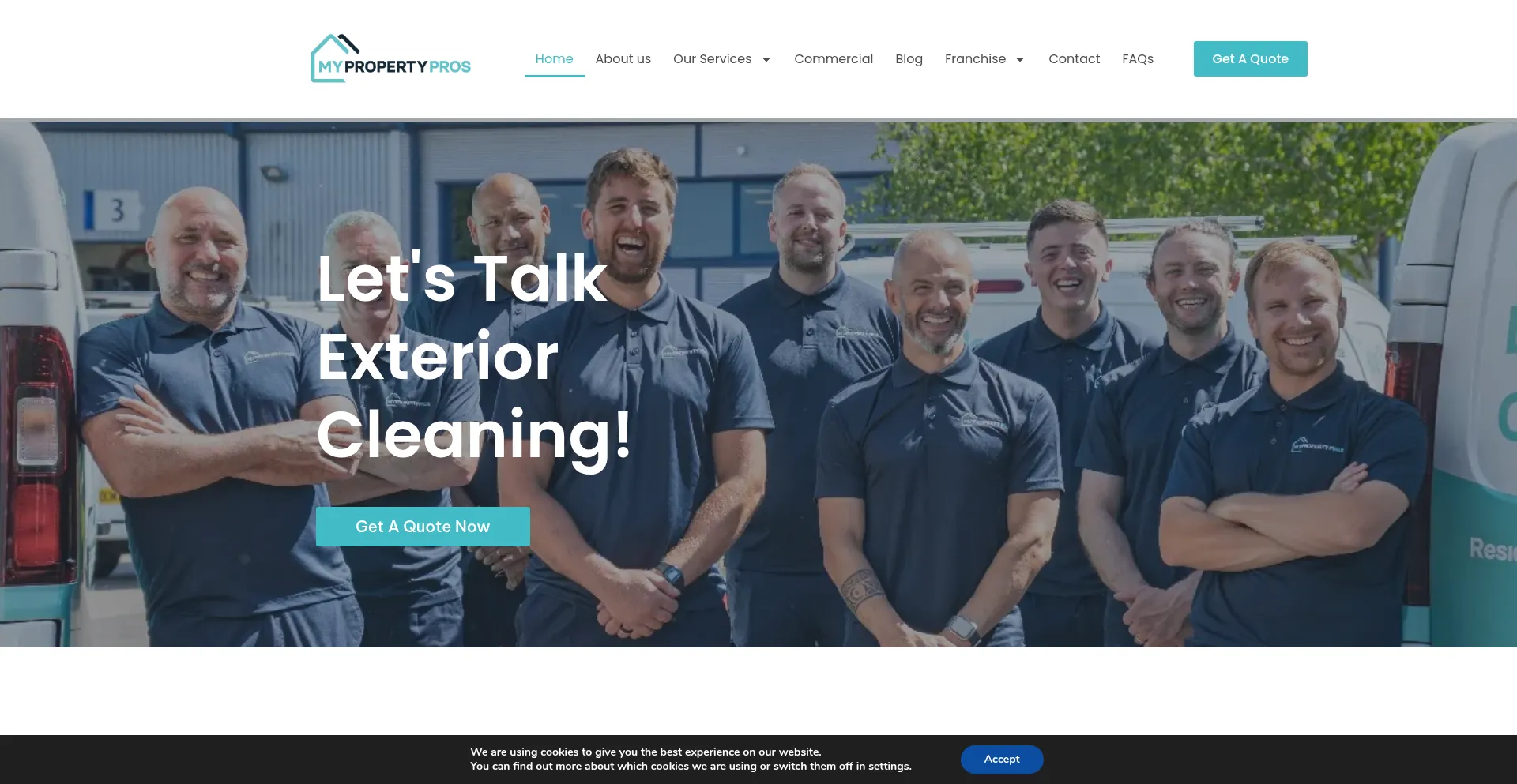Website screenshot of Mypropertypros.co.uk