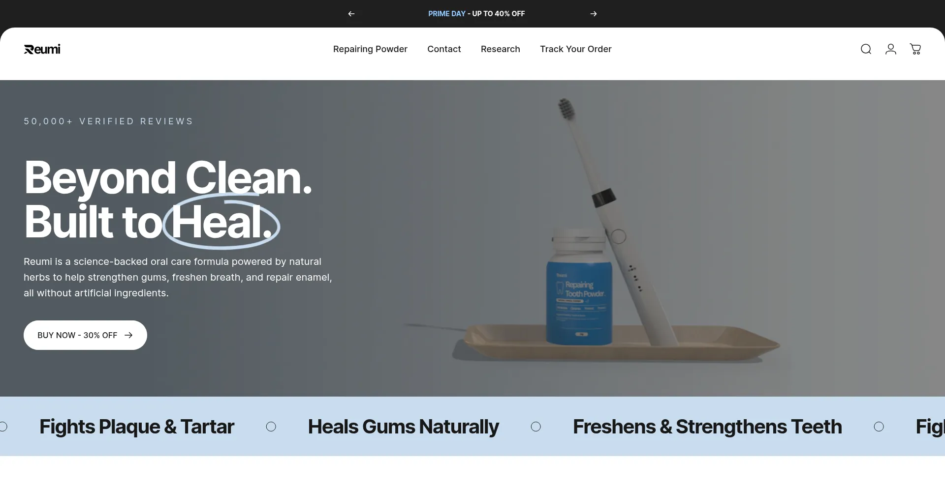 Website screenshot of Myreumi.com