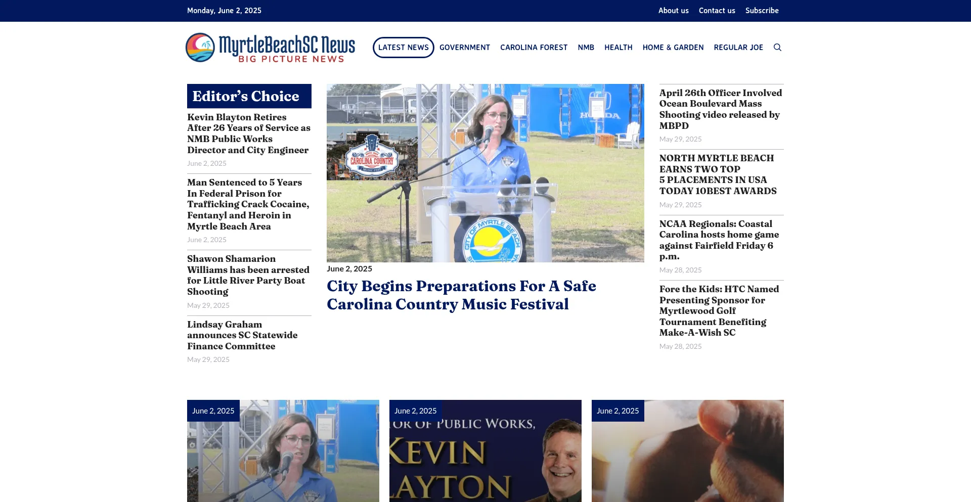 Website screenshot of Myrtlebeachsc.com
