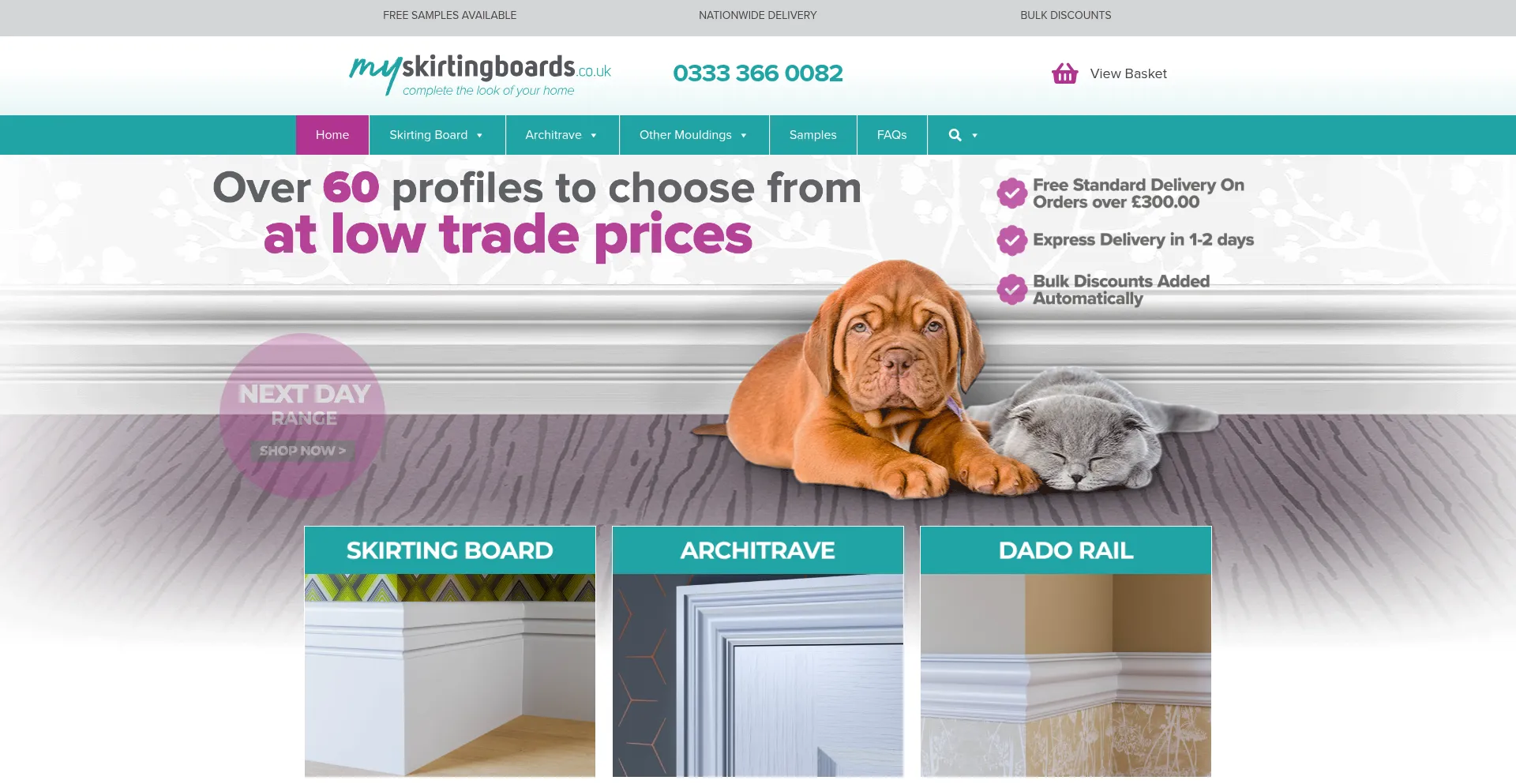 Website screenshot of Myskirtingboards.co.uk