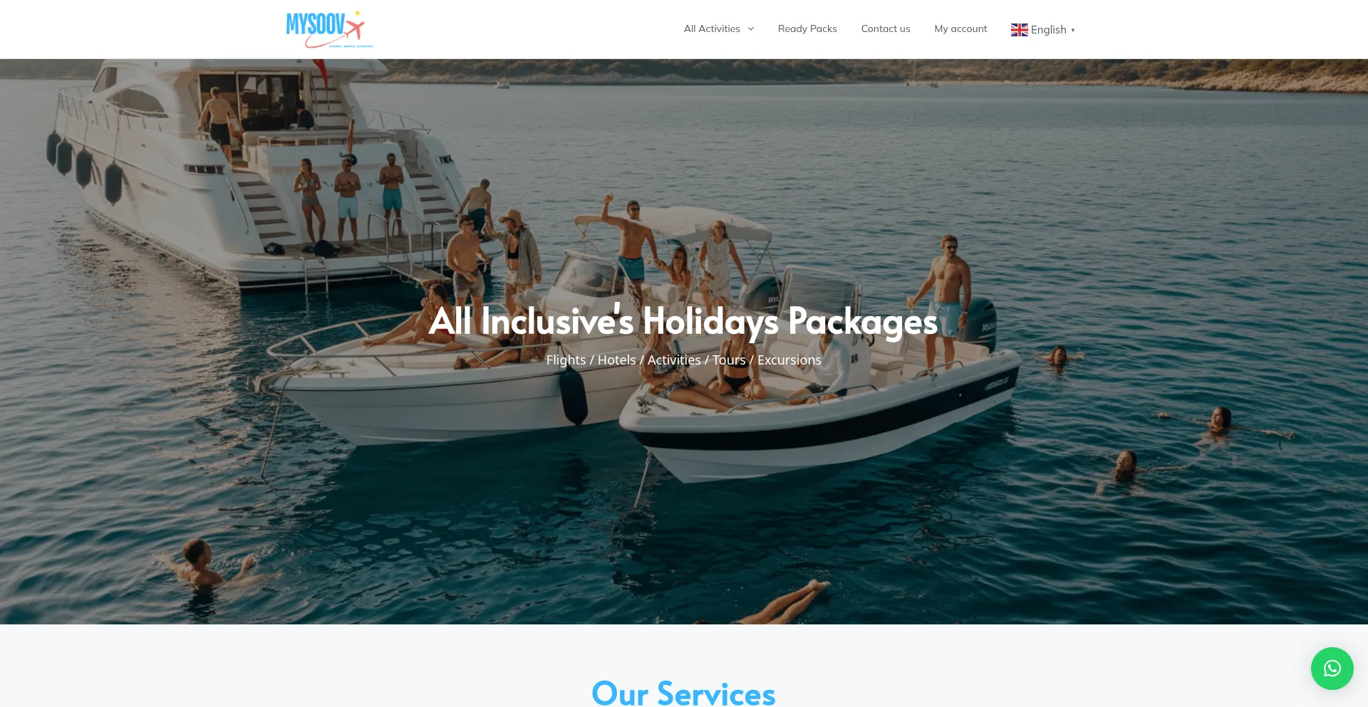 Website screenshot of Mysoov.com