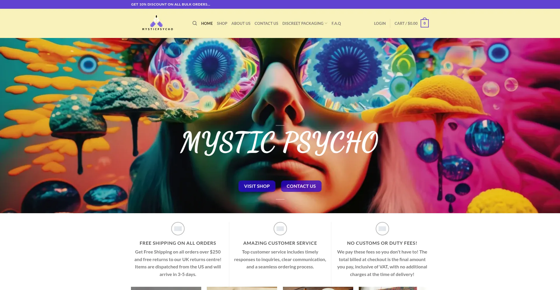 Website screenshot of Mysticpsycho.com