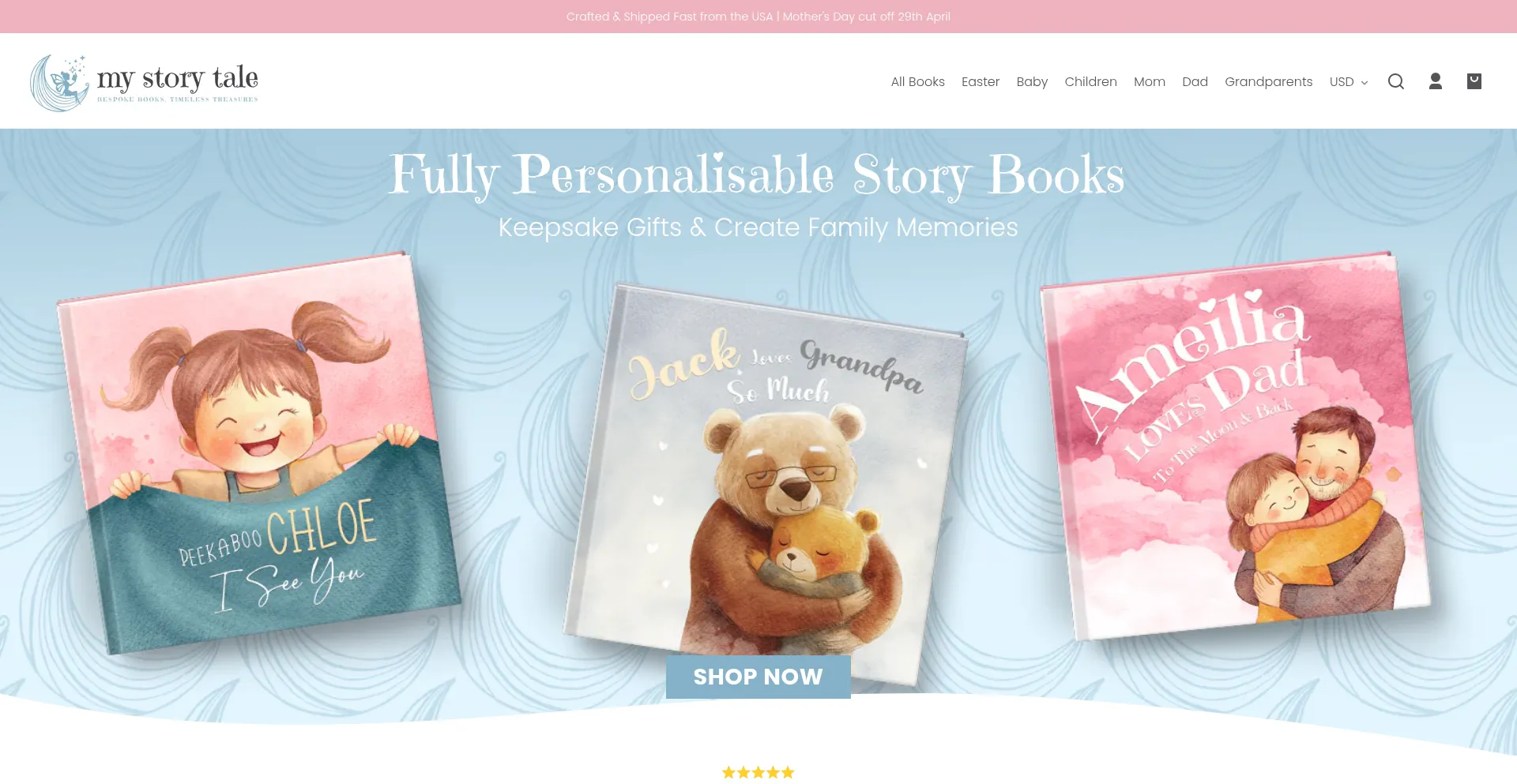 Website screenshot of Mystorytale.com
