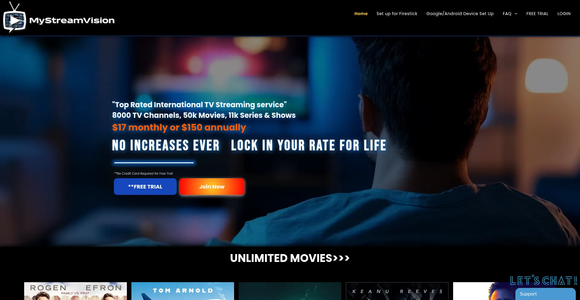 Website screenshot of Mystreamvision.com
