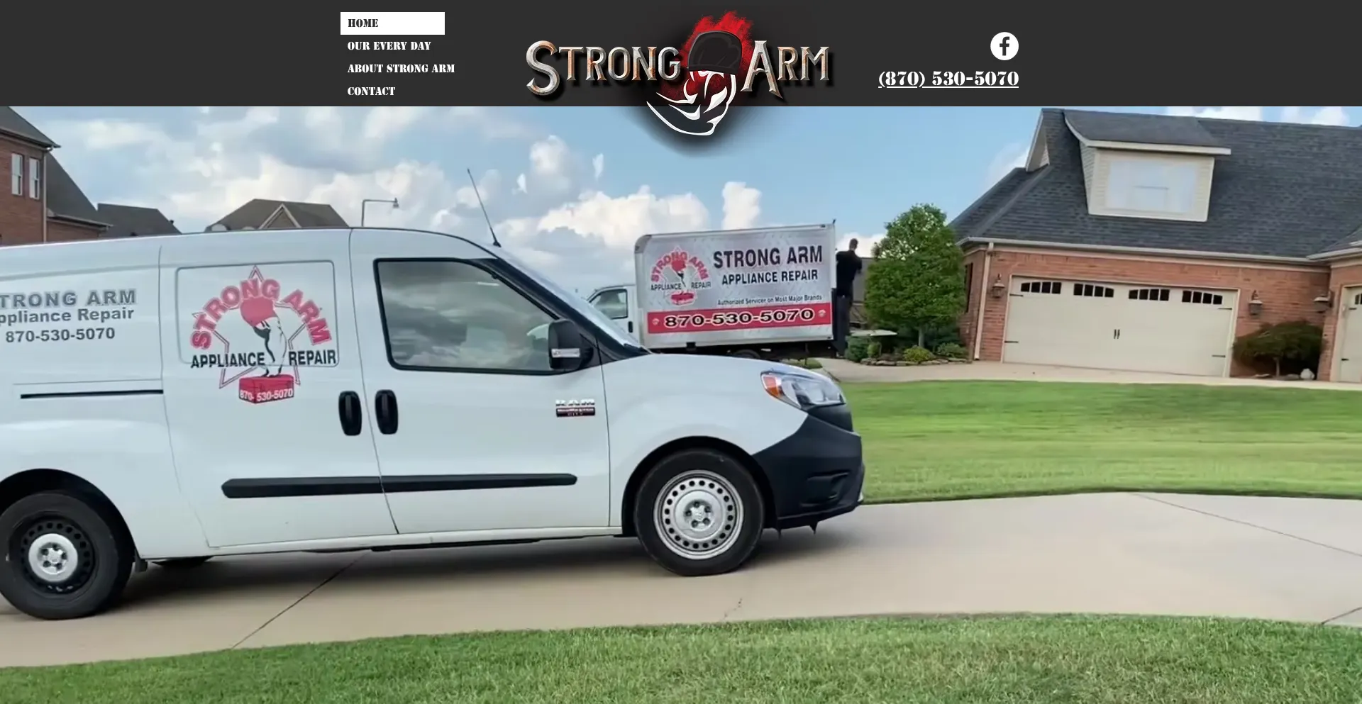 Website screenshot of Mystrongarm.com