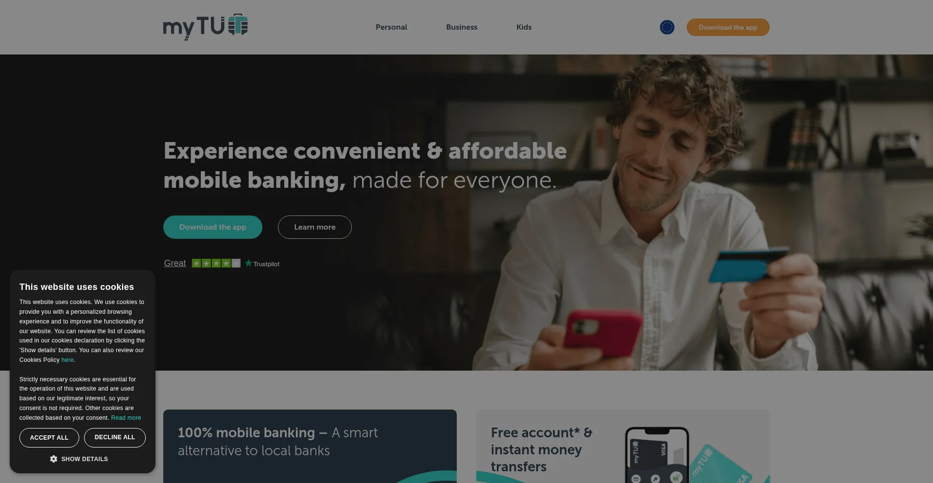 Website screenshot of Mytu.co