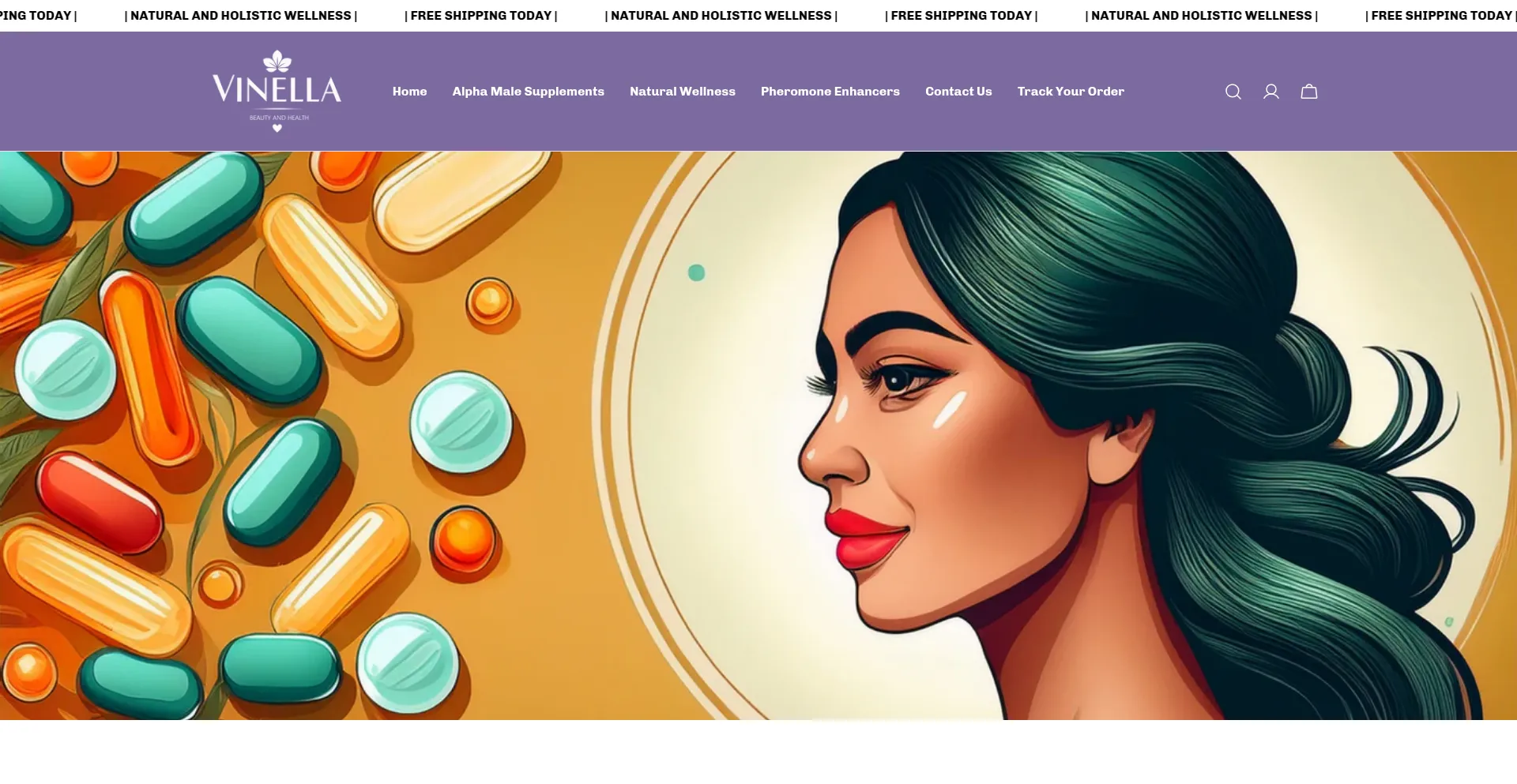 Website screenshot of Myvinella.com