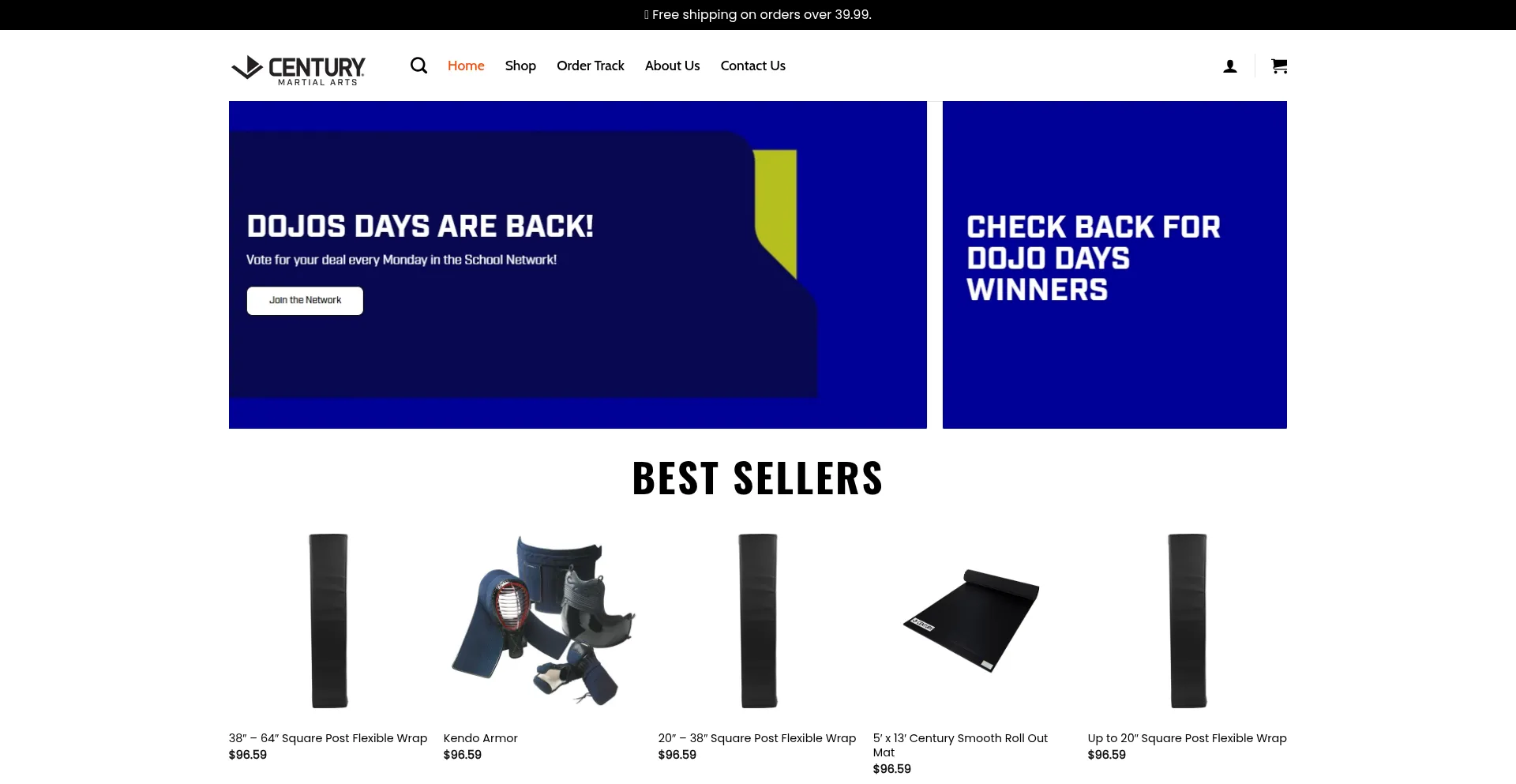 Website screenshot of Mywholesale-centurymartialarts.shop