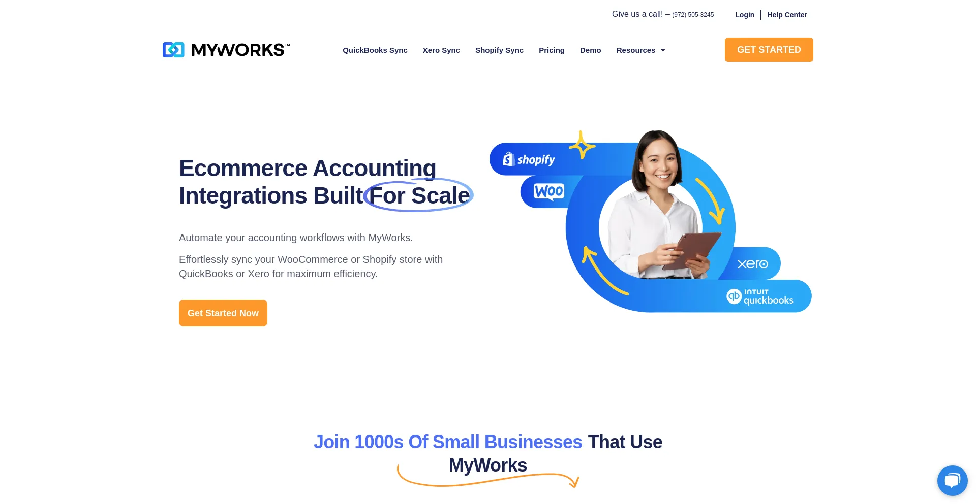 Website screenshot of Myworks.software