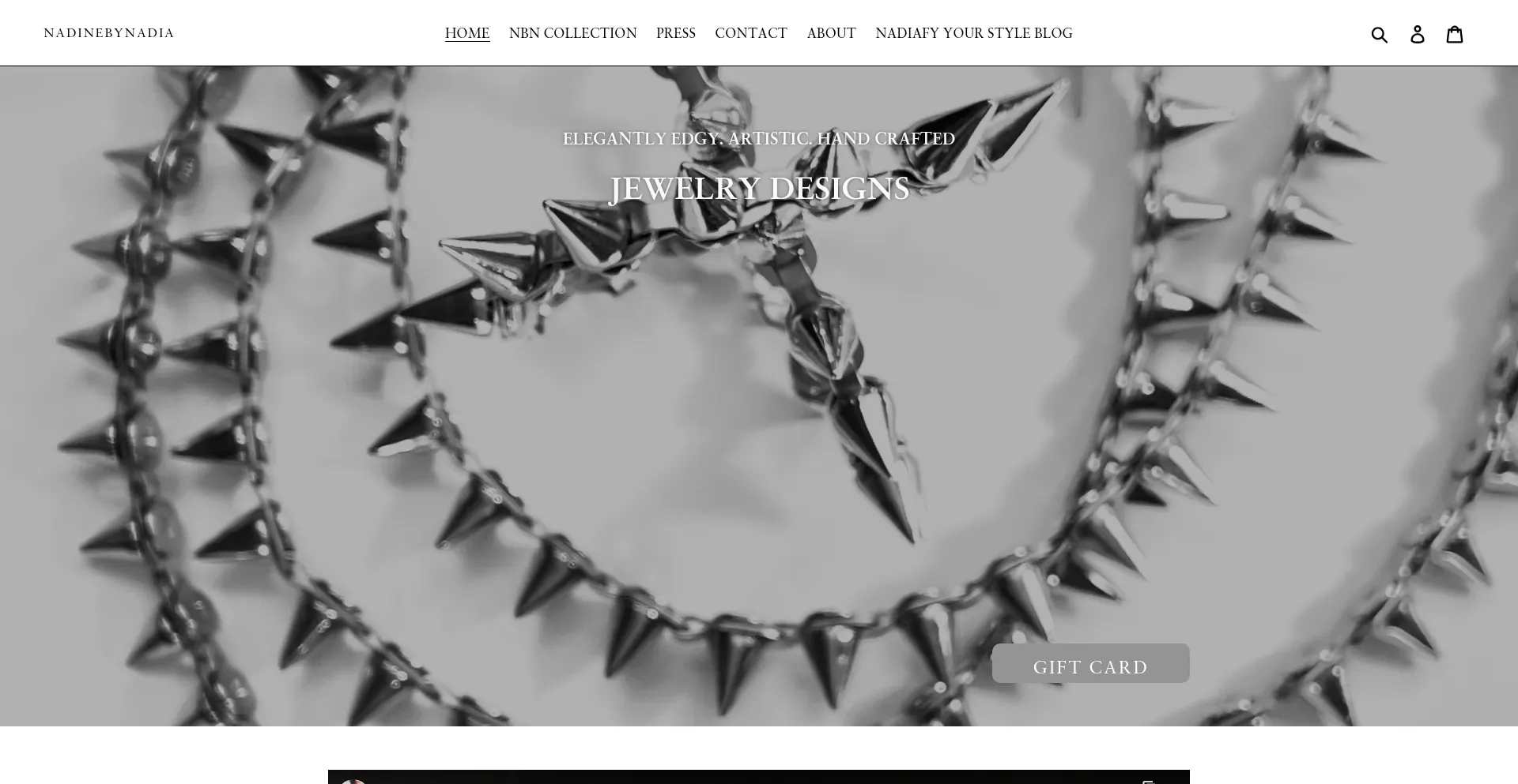 Website screenshot of Nadinebynadia.com