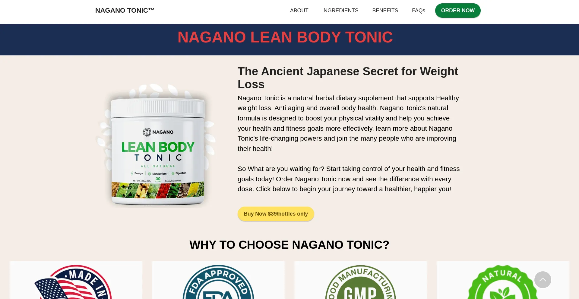 Website screenshot of Nagano-leanboydtonic.com