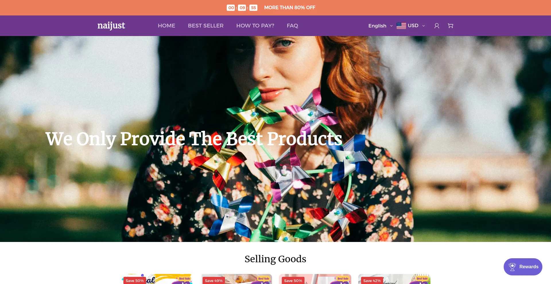 Website screenshot of Naijust.shop
