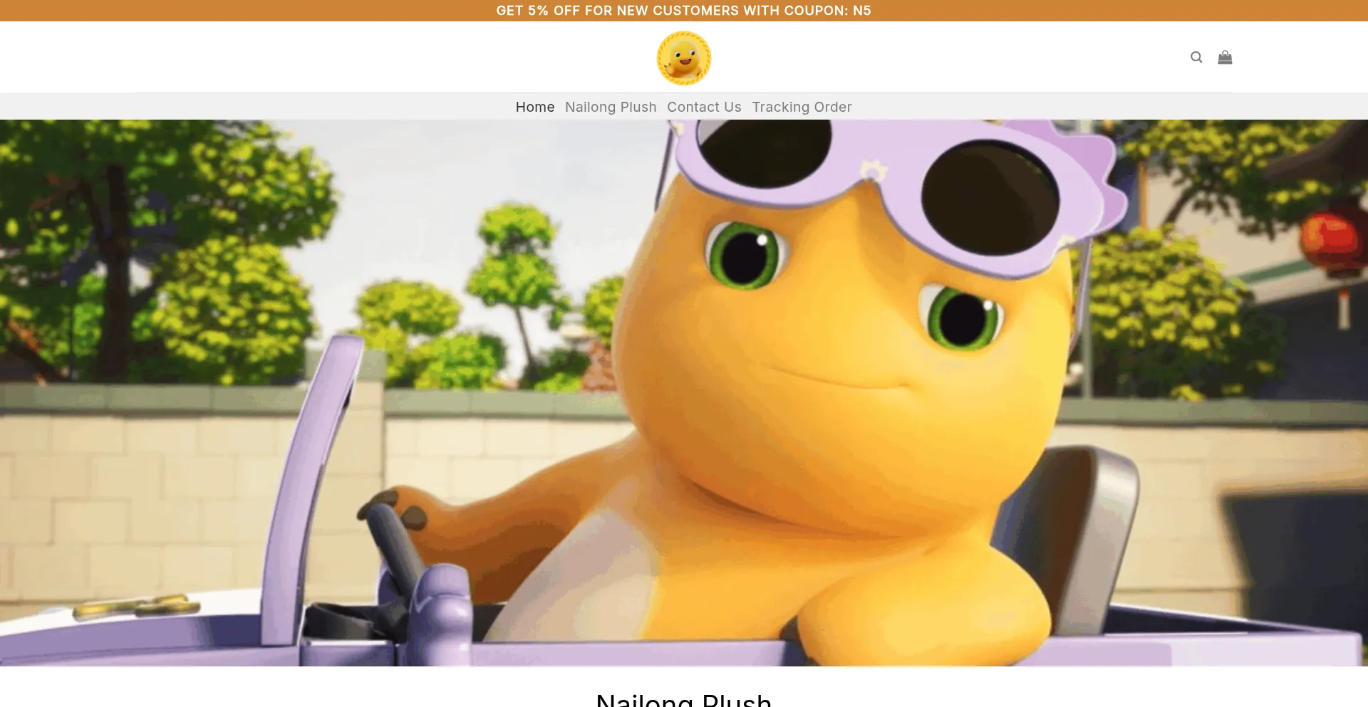 Website screenshot of Nailongplush.com