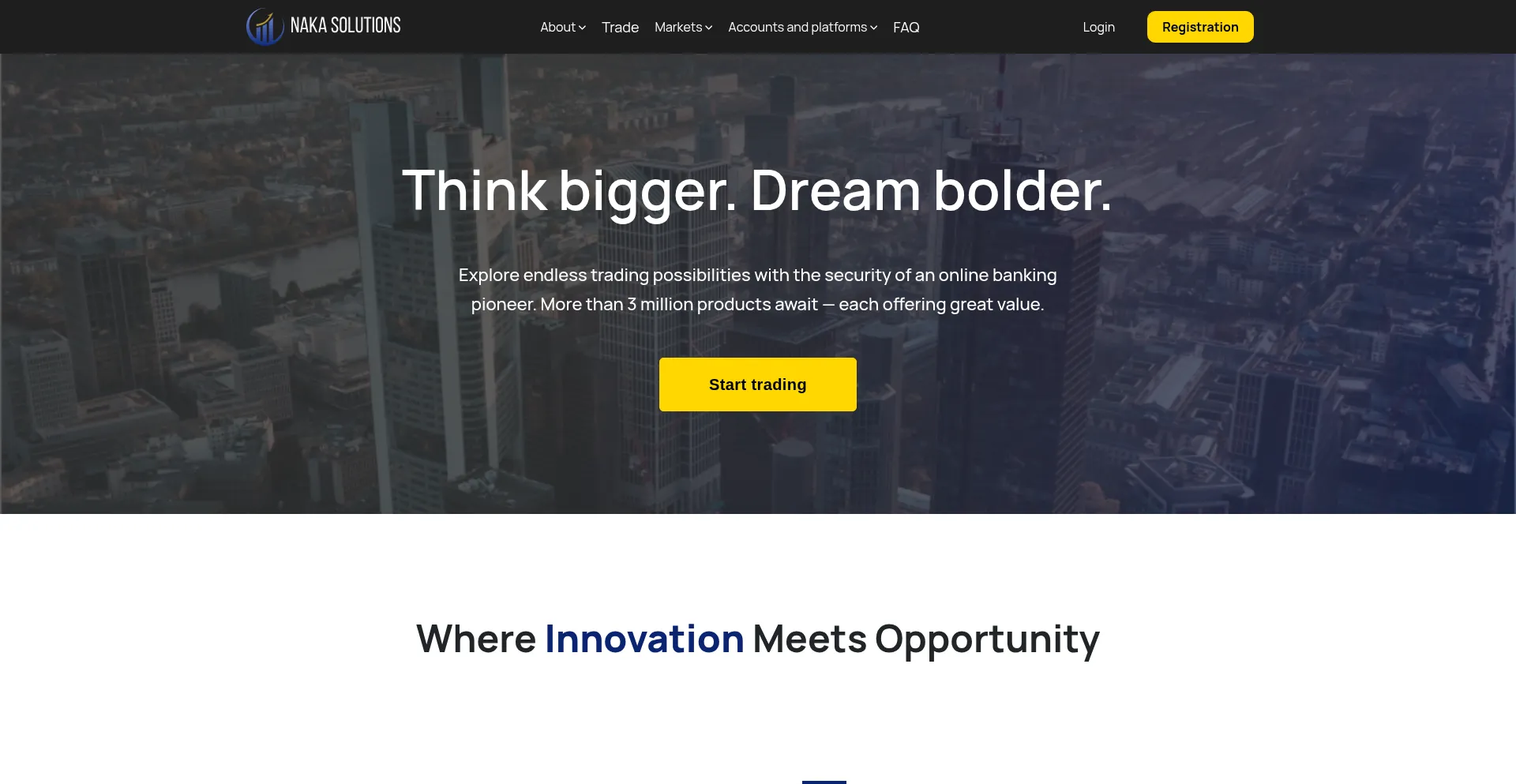 Website screenshot of Nakasolutions.com