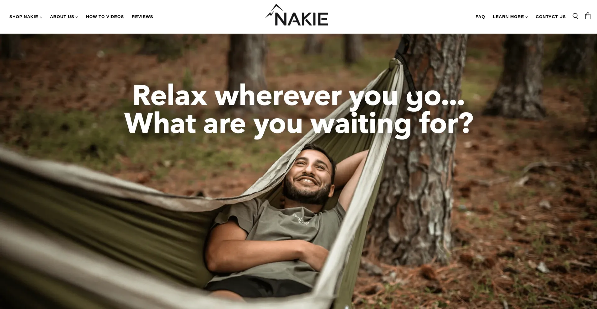 Website screenshot of Nakie.com