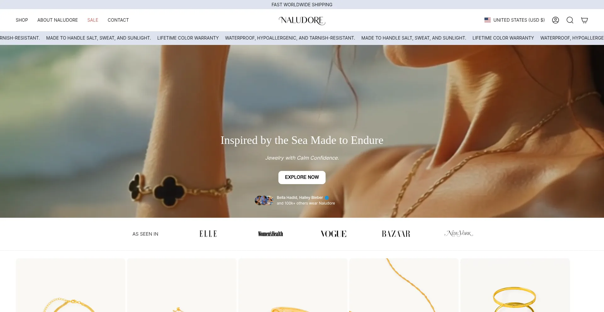 Website screenshot of Naludore.com