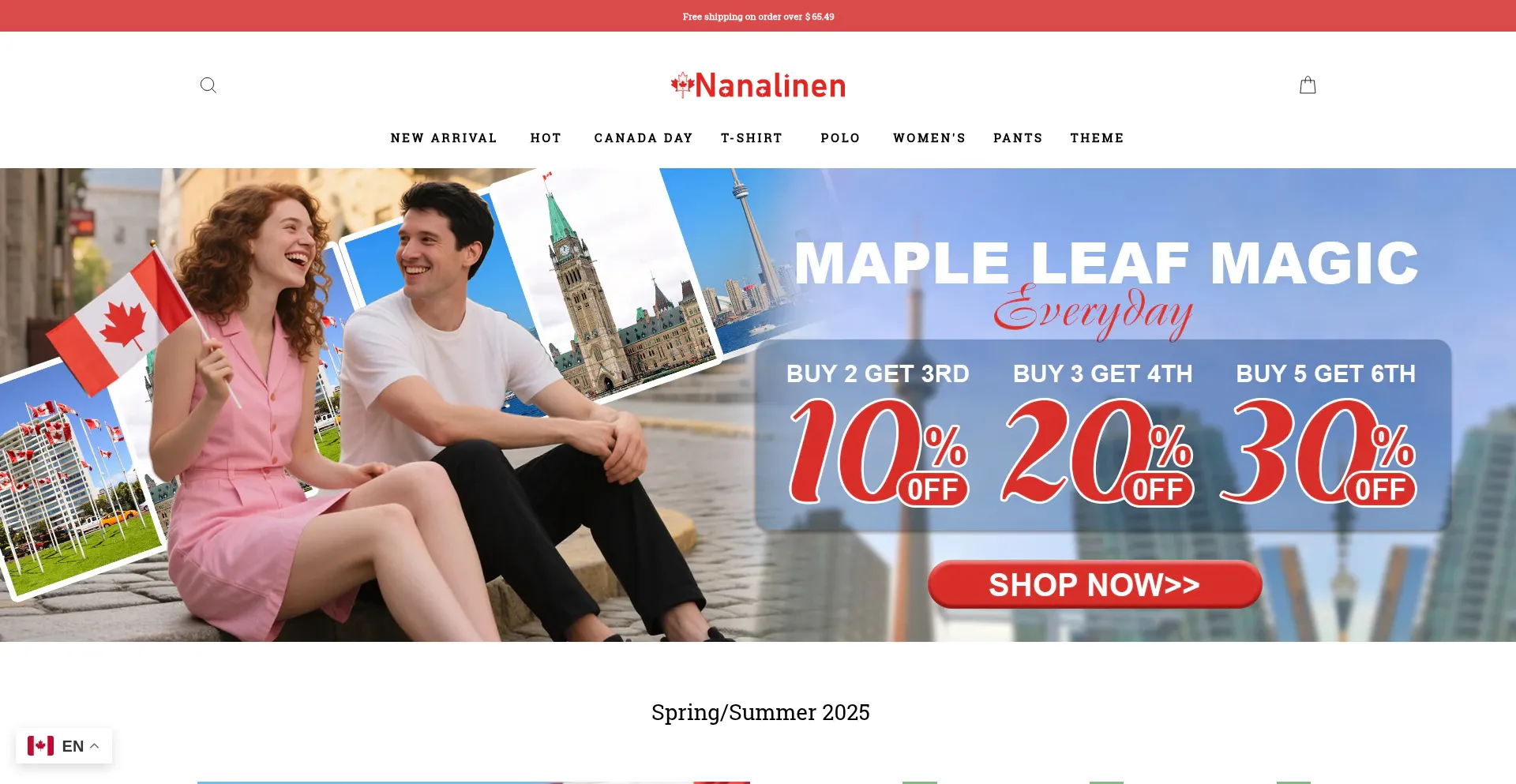Website screenshot of Nanalinen.com