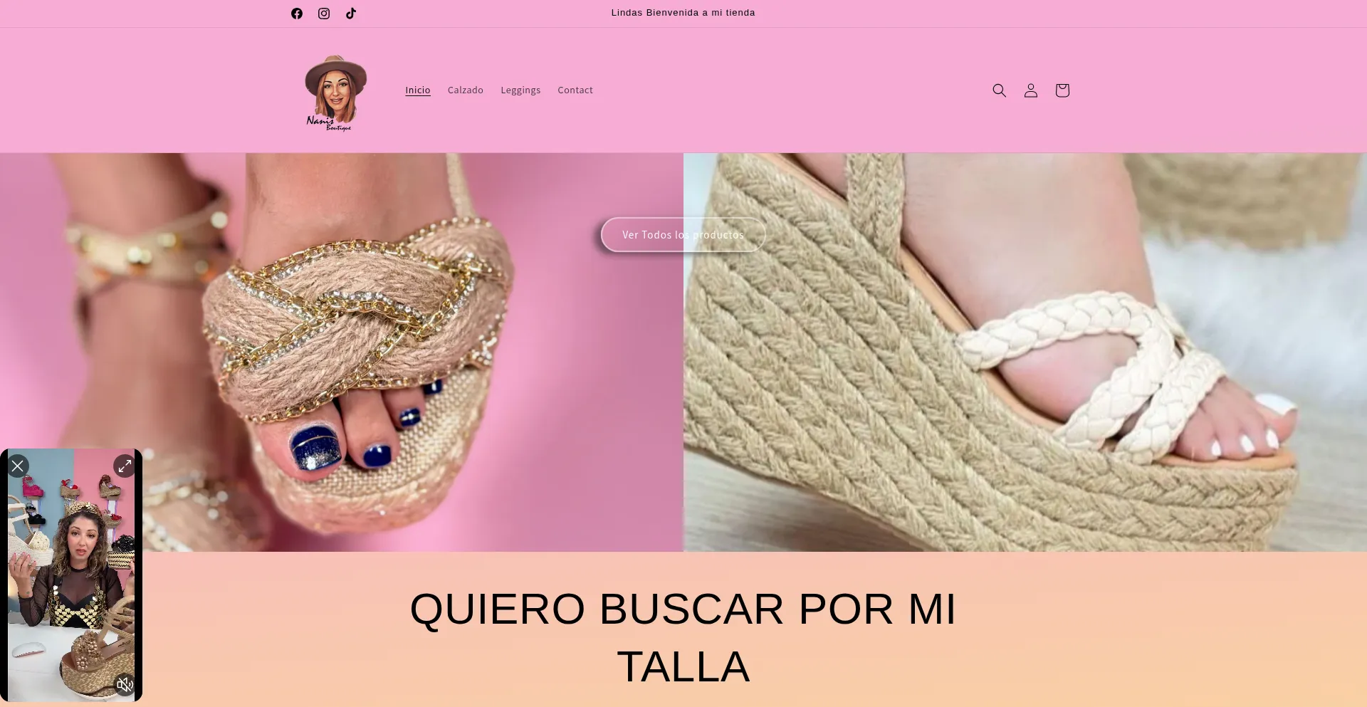 Website screenshot of Nanisboutique.us