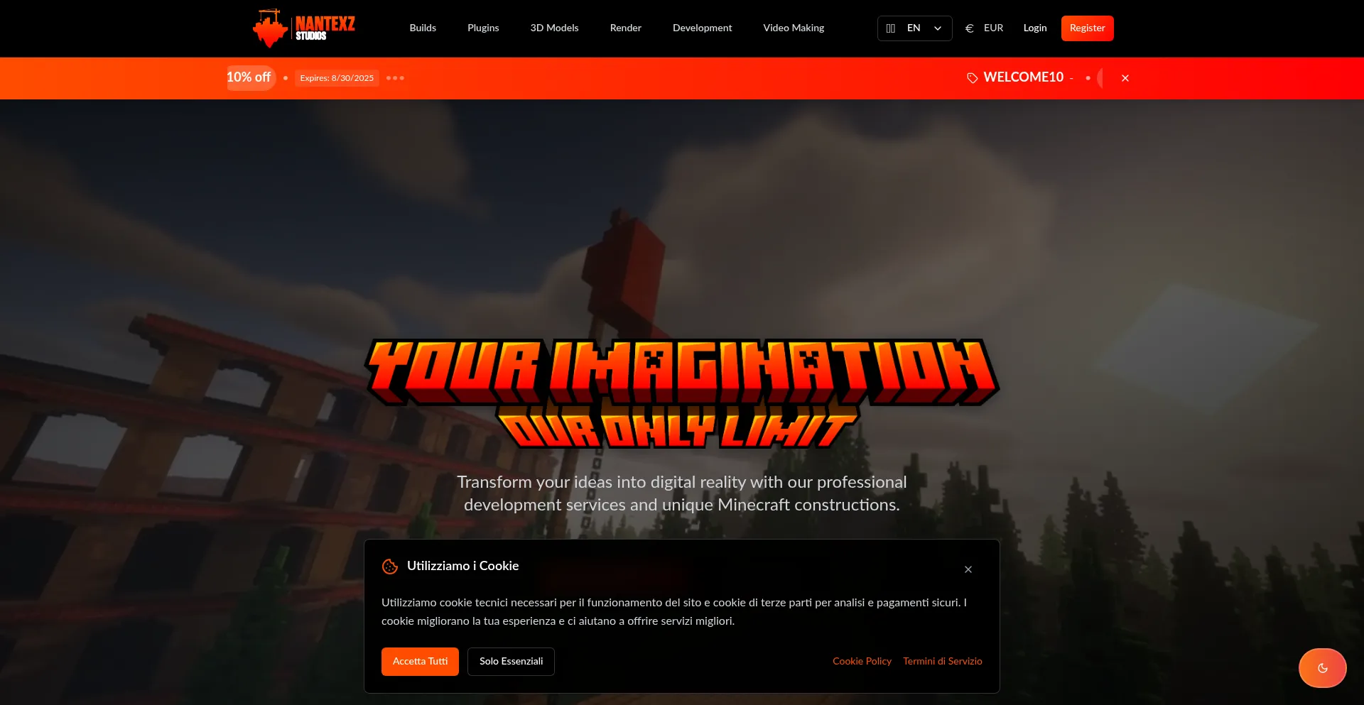 Website screenshot of Nantexzstudios.com