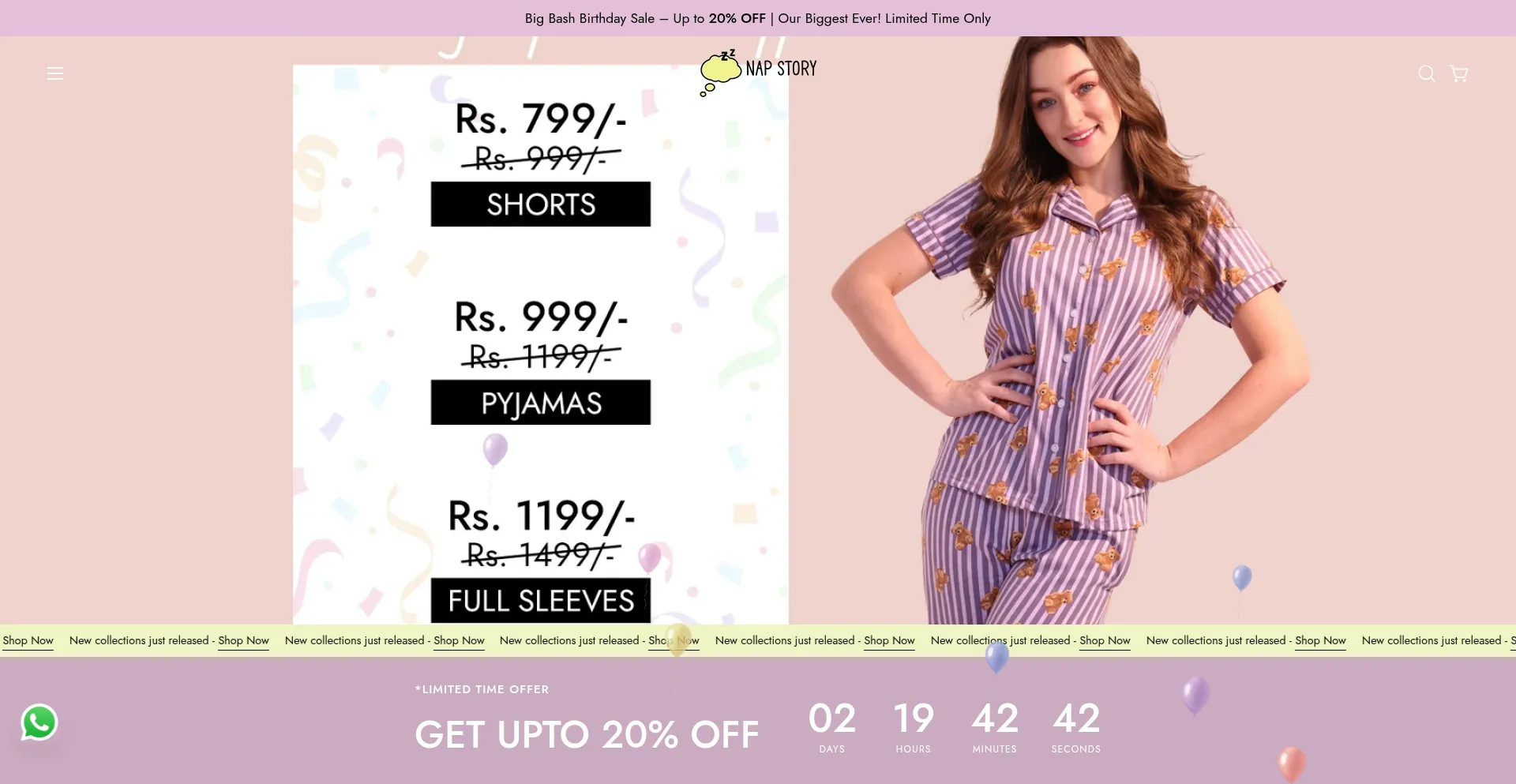 Website screenshot of Napstory.in