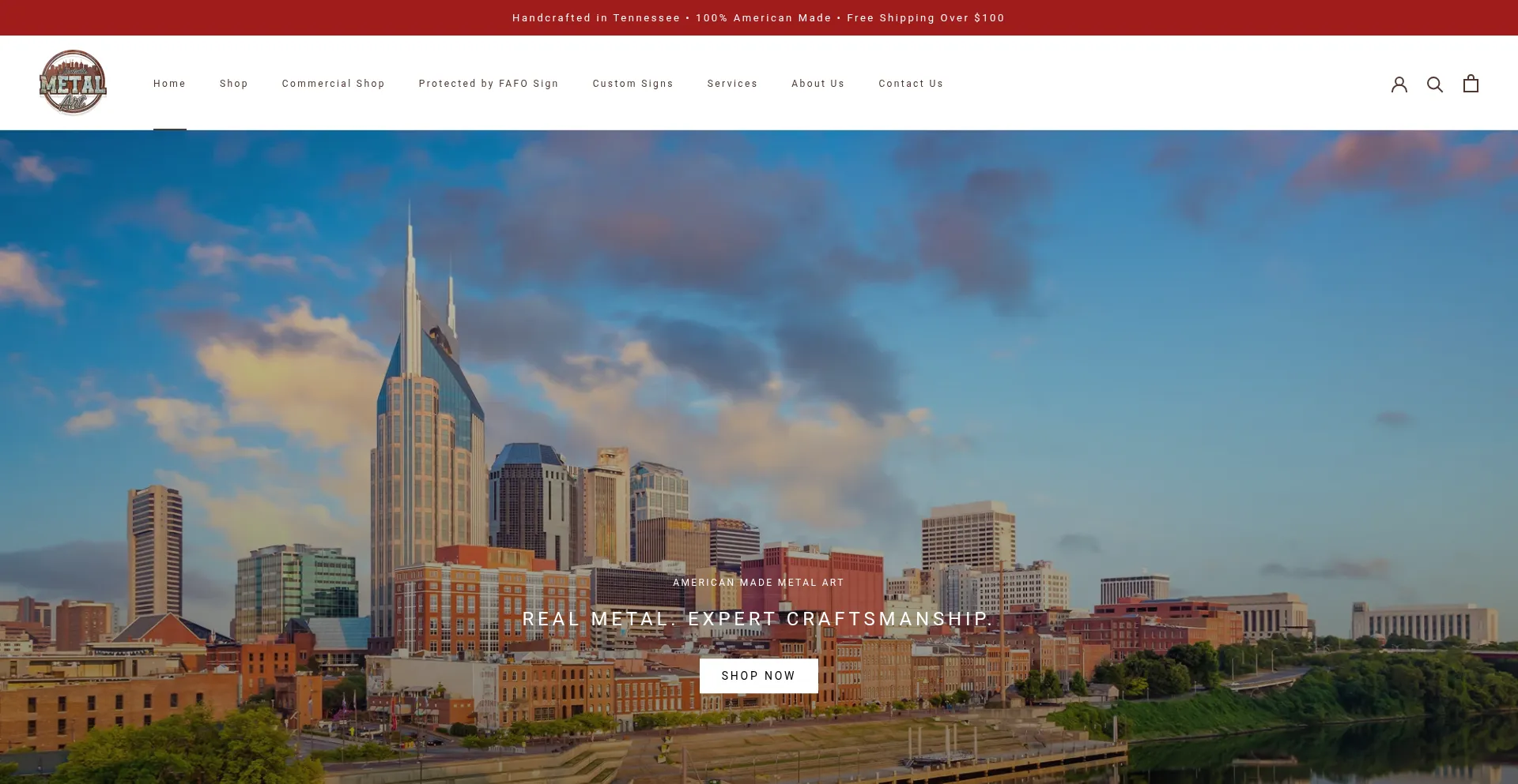 Website screenshot of Nashvillemetalart.com