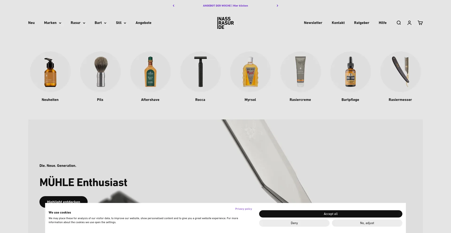 Website screenshot of Nassrasur.de