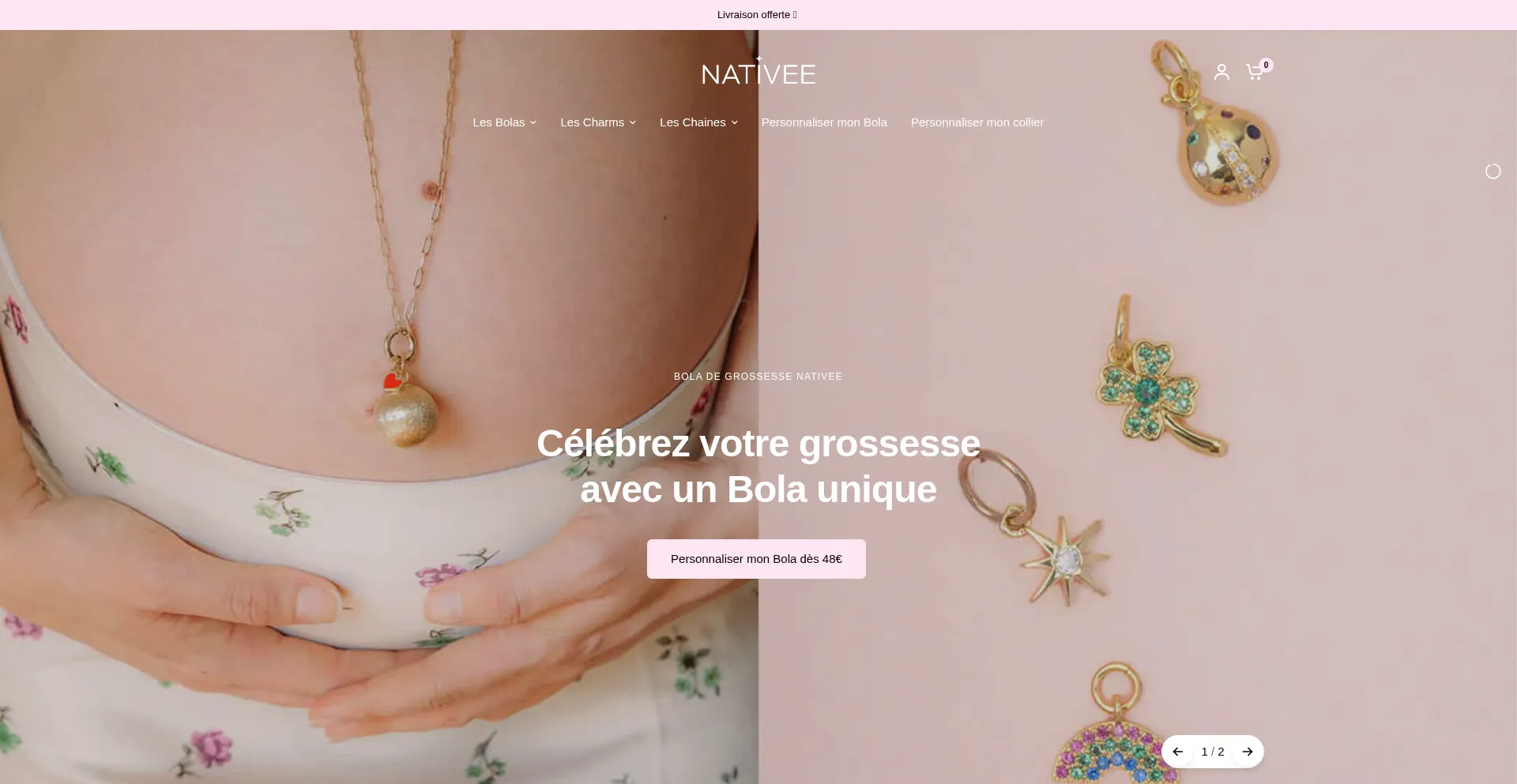 Website screenshot of Nativee.com