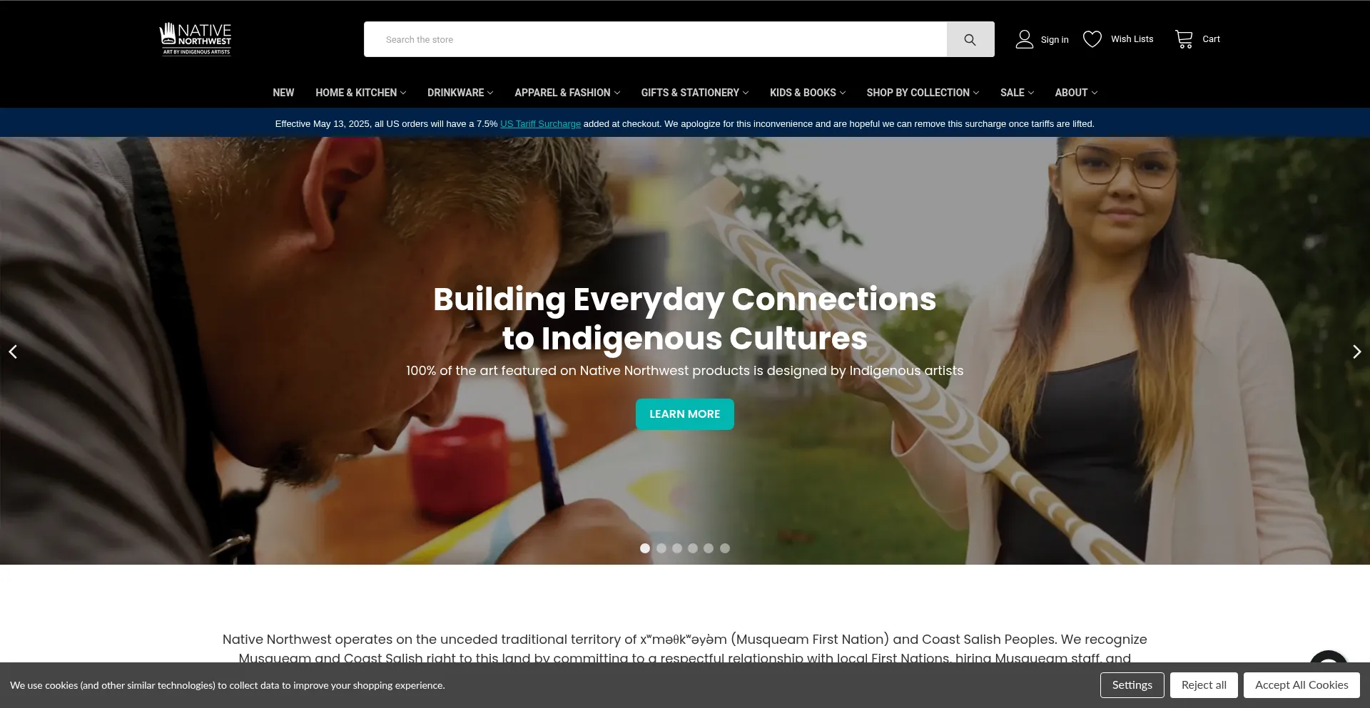 Website screenshot of Nativenorthwest.com