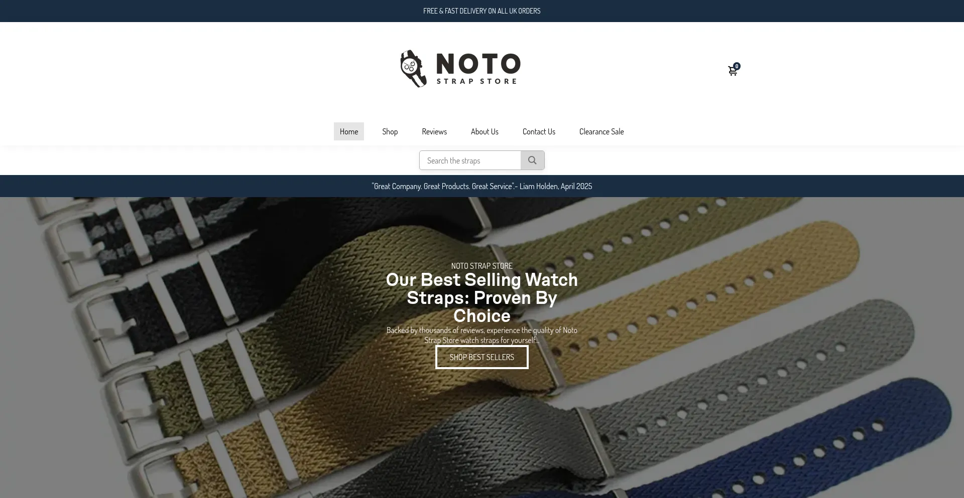 Website screenshot of Natostrapstore.com