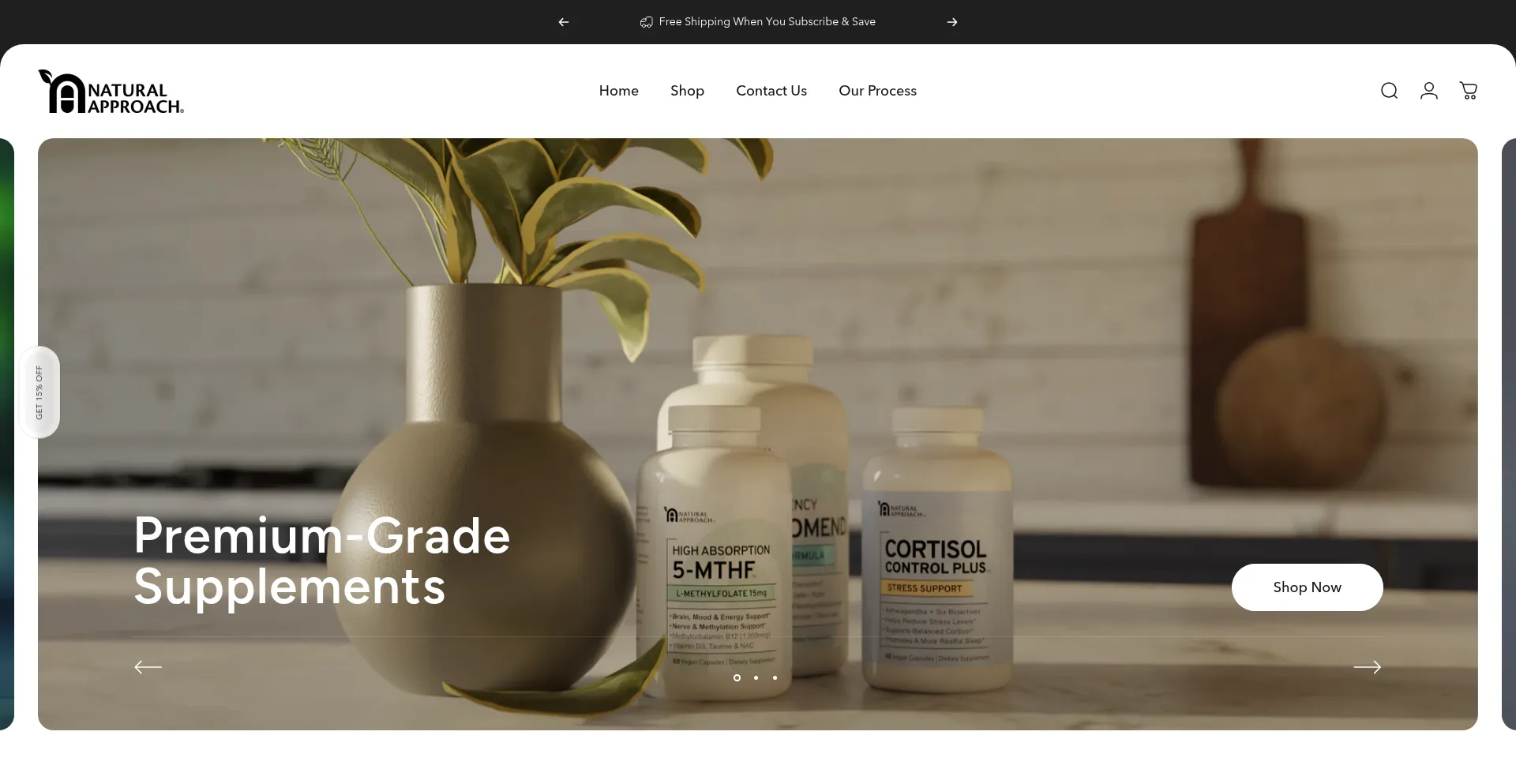 Website screenshot of Naturalapproach.co