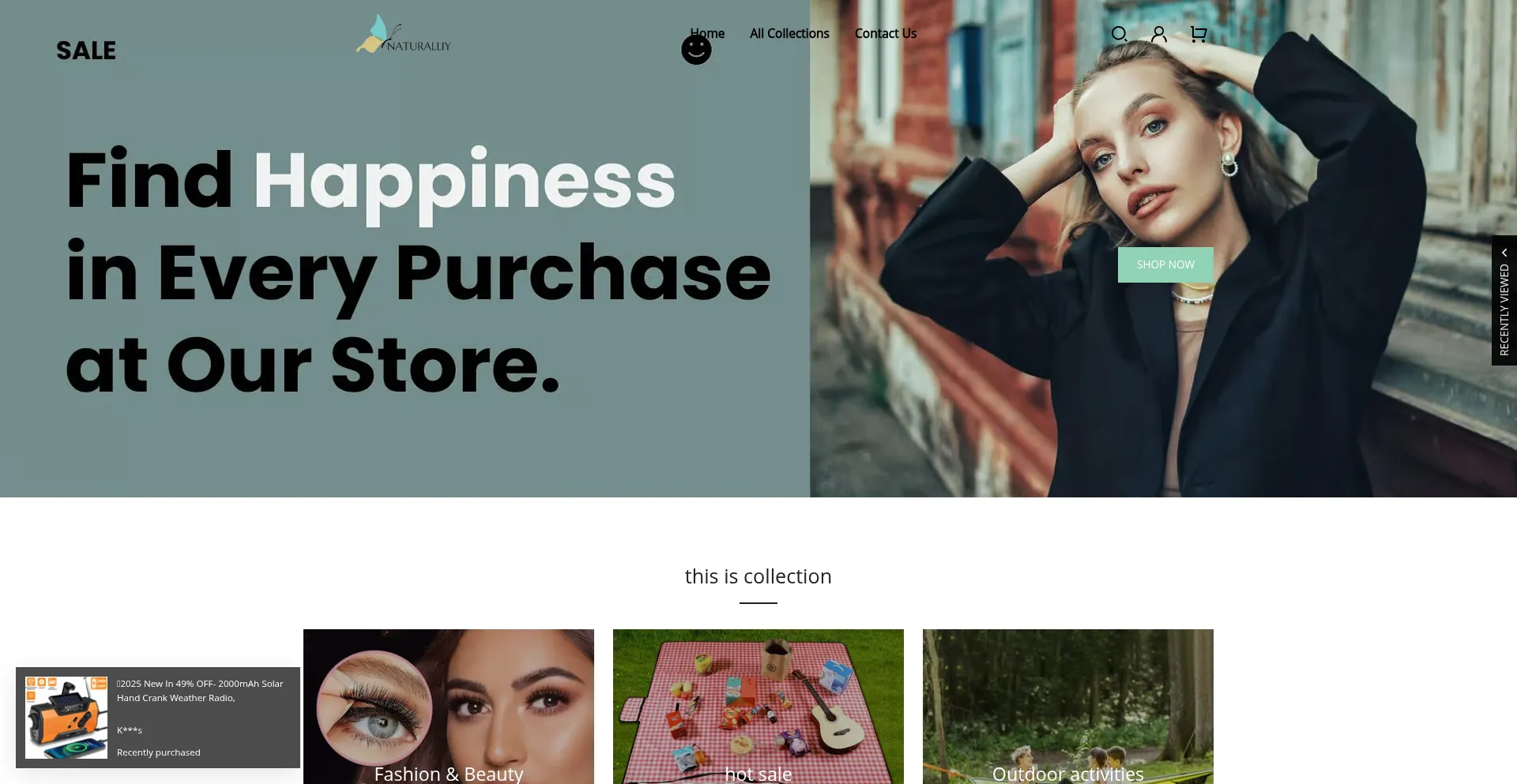 Website screenshot of Naturalliy.com
