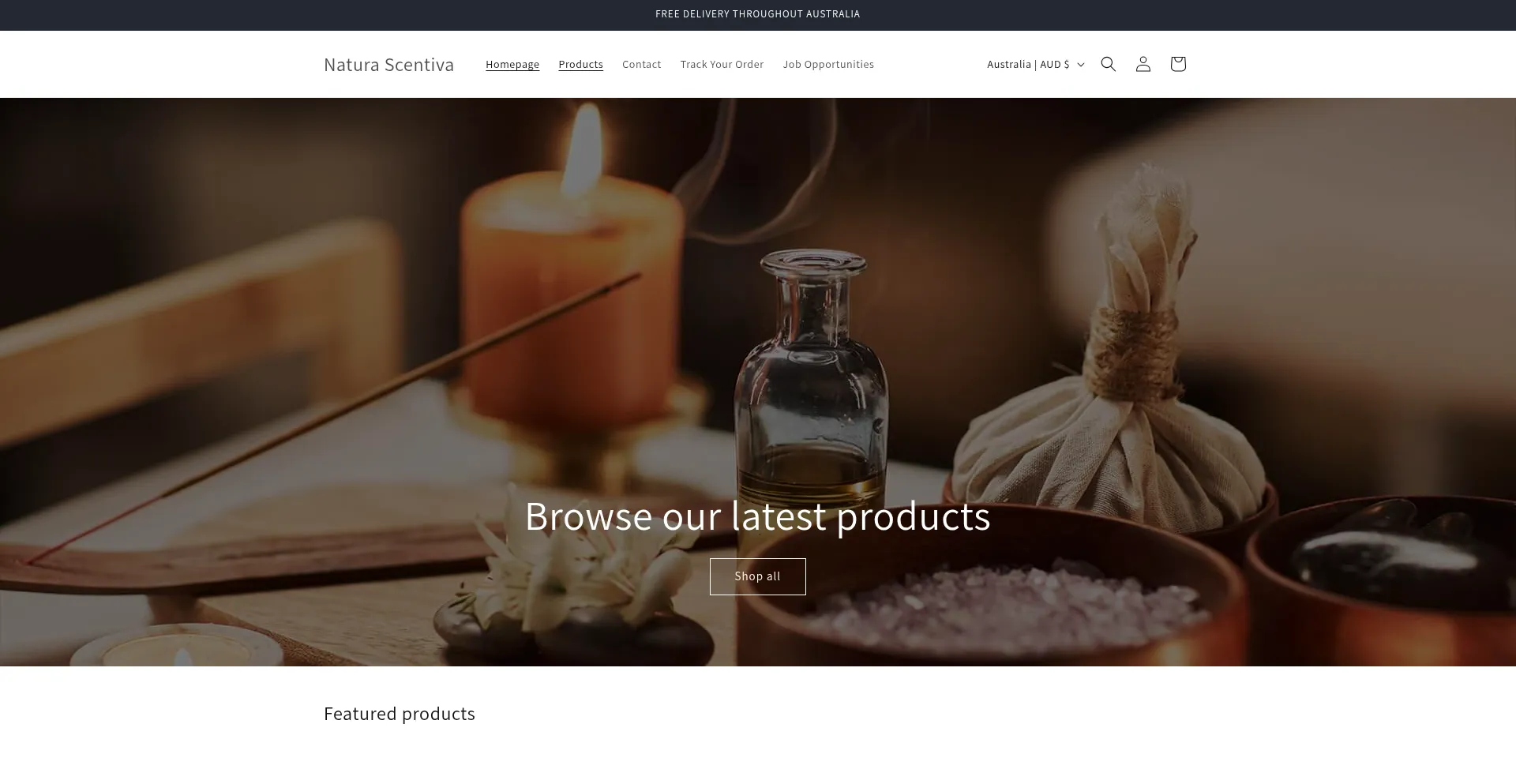 Website screenshot of Naturascentiva.com