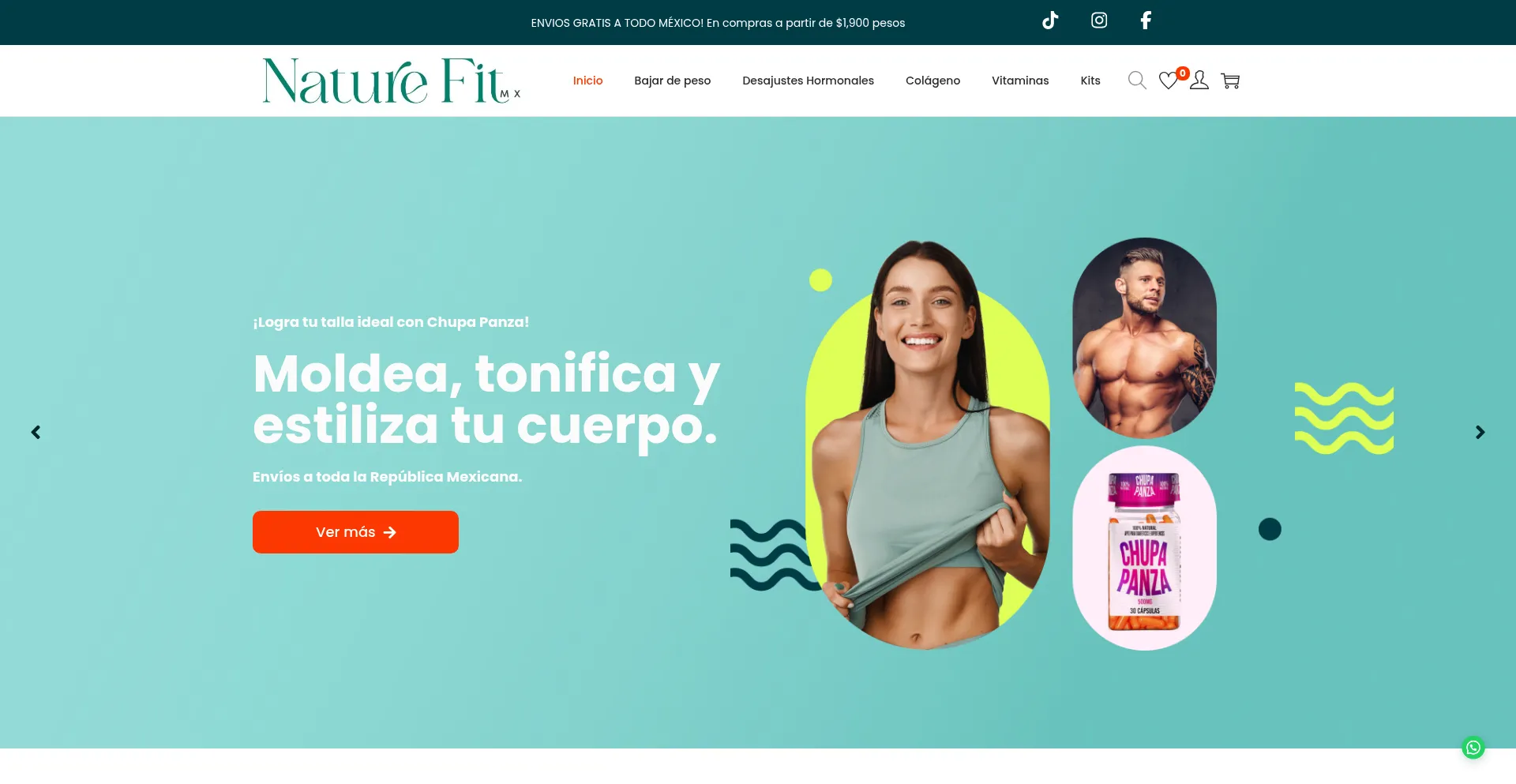 Website screenshot of Naturefitmx.com
