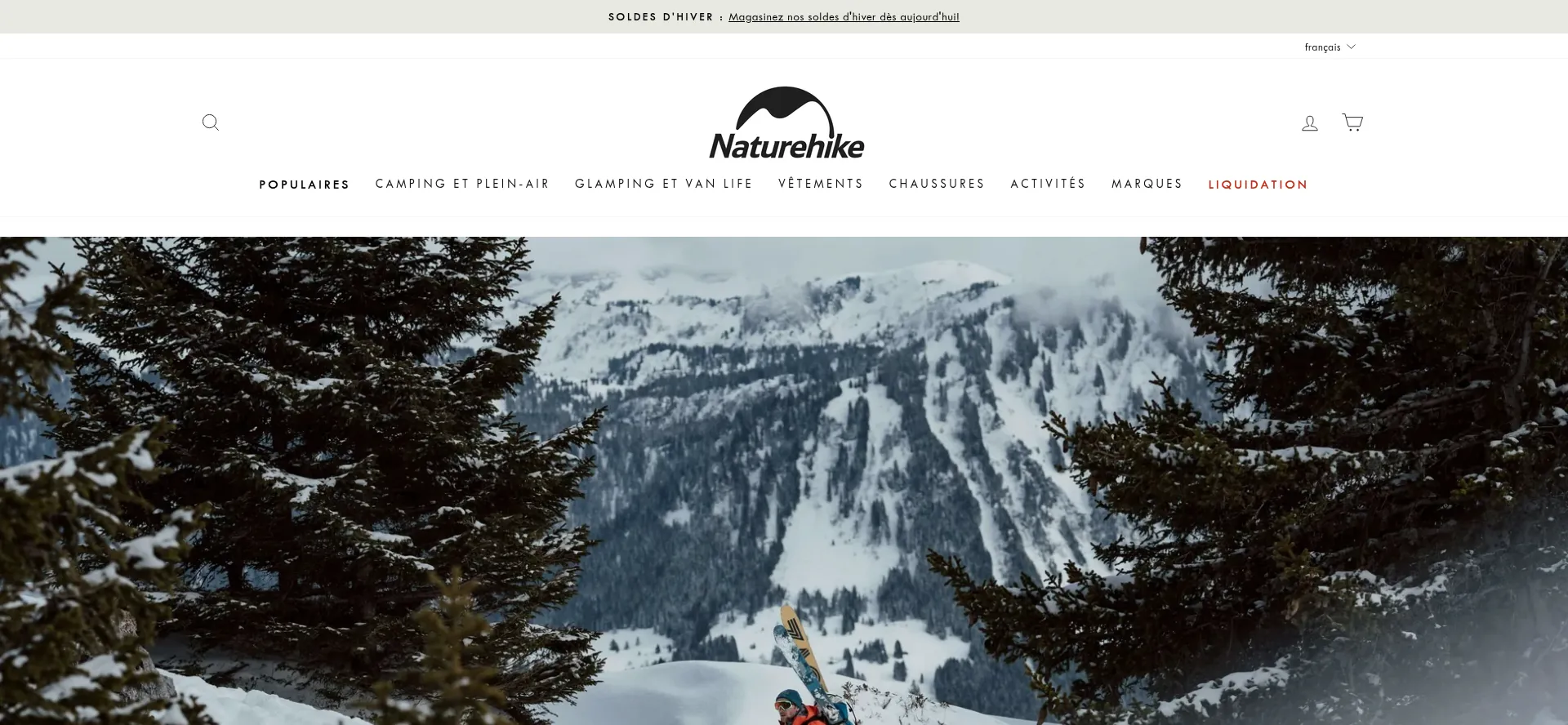 Website screenshot of Naturehike.ca