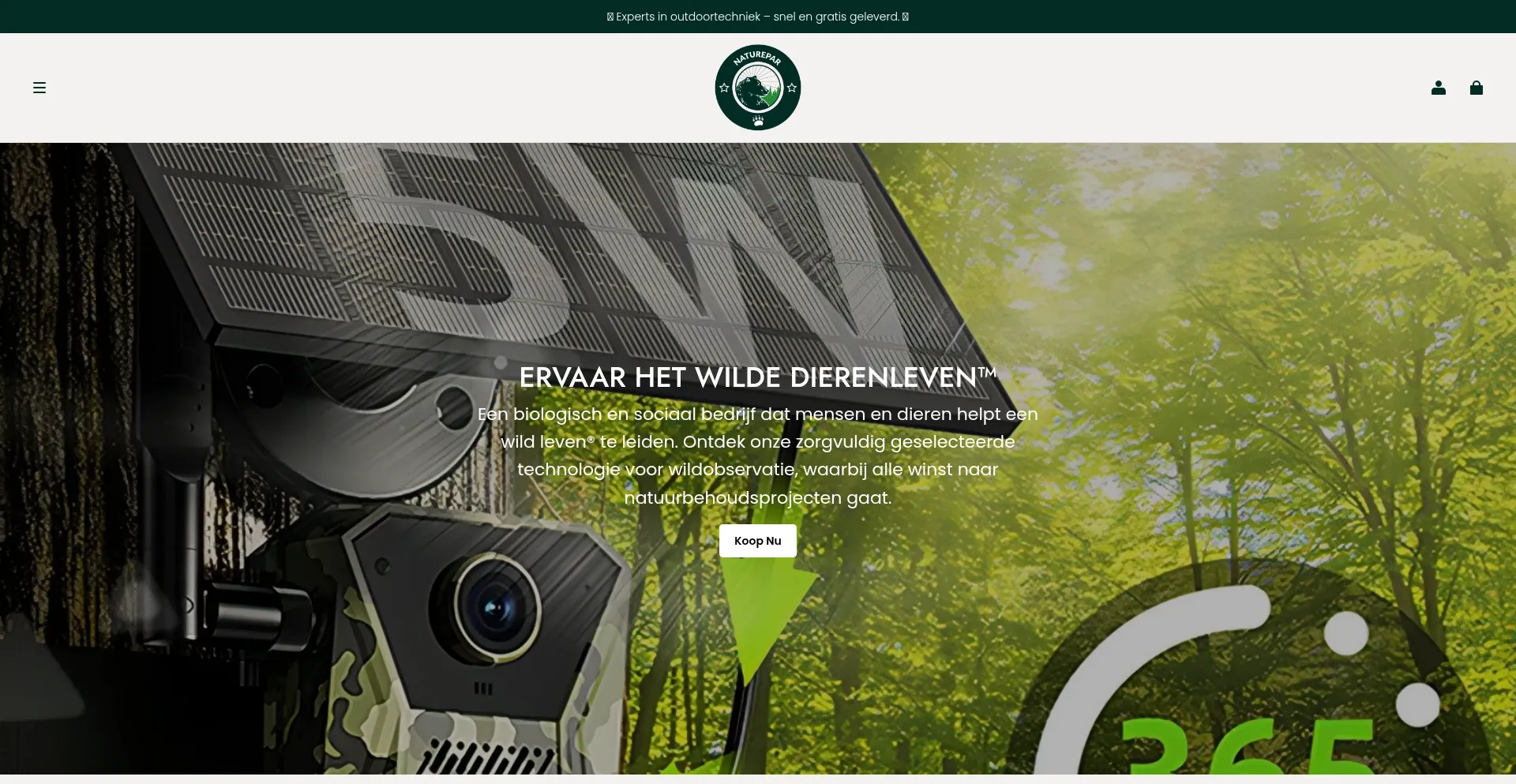 Website screenshot of Naturepar.tech