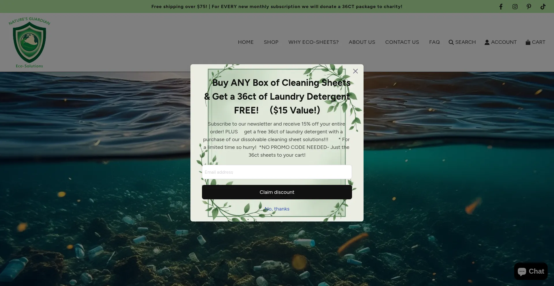Website screenshot of Naturesguardian.co